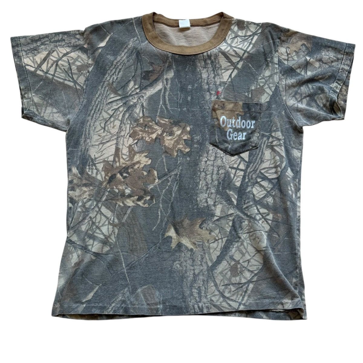 Vintage vintage camo ringer pocket tee with deer graphics Size US L / EU 52-54 / 3 - 1 Thumbnail