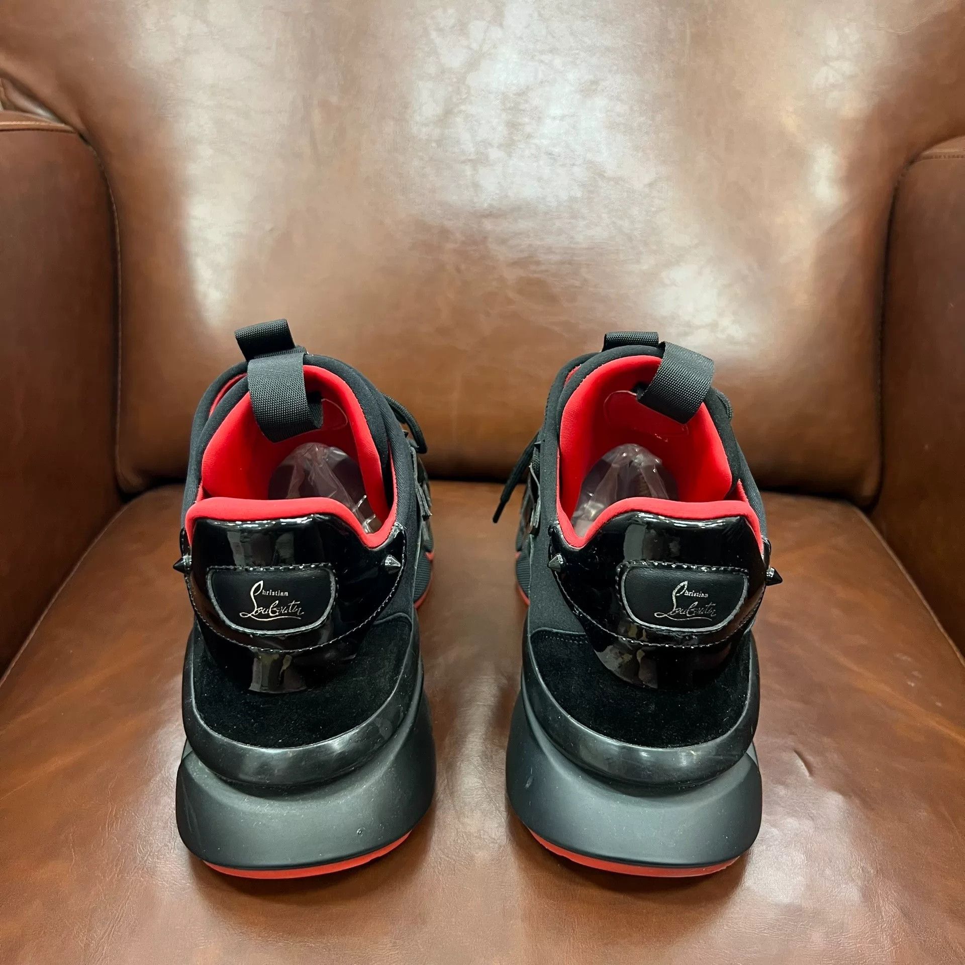 Christian Louboutin Christian Louboutin CL Black Red Sneakers Size US 9.5 / EU 42-43 - 3 Thumbnail