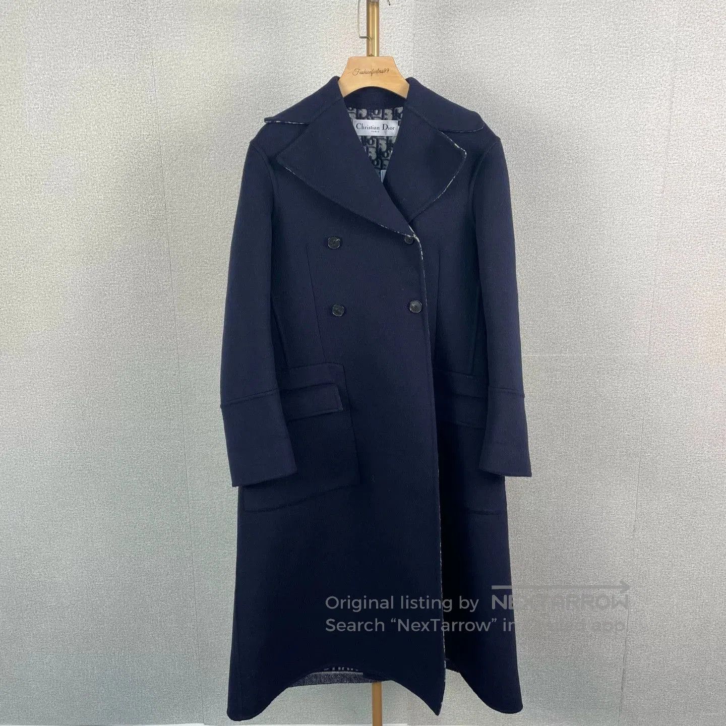 Dior navy blue double-breasted wool coat. Size US S / EU 44-46 / 1 - 1 Thumbnail