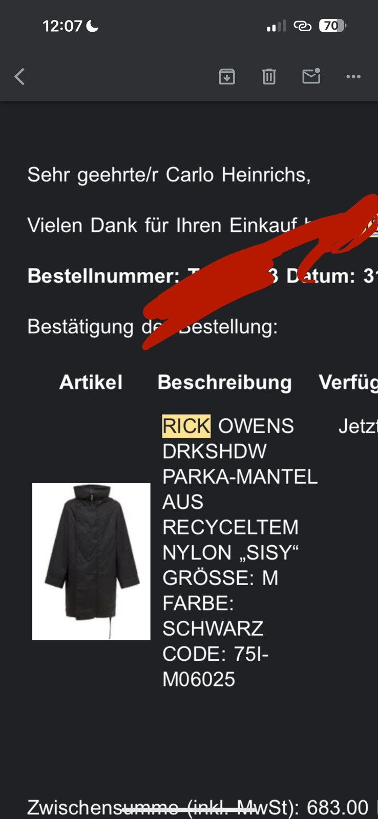 Rick Owens Drkshdw Rick Owens "Sisy" Parka Jacket Black Drkshdw Zip Trenchcoat Size US M / EU 48-50 / 2 - 14 Thumbnail