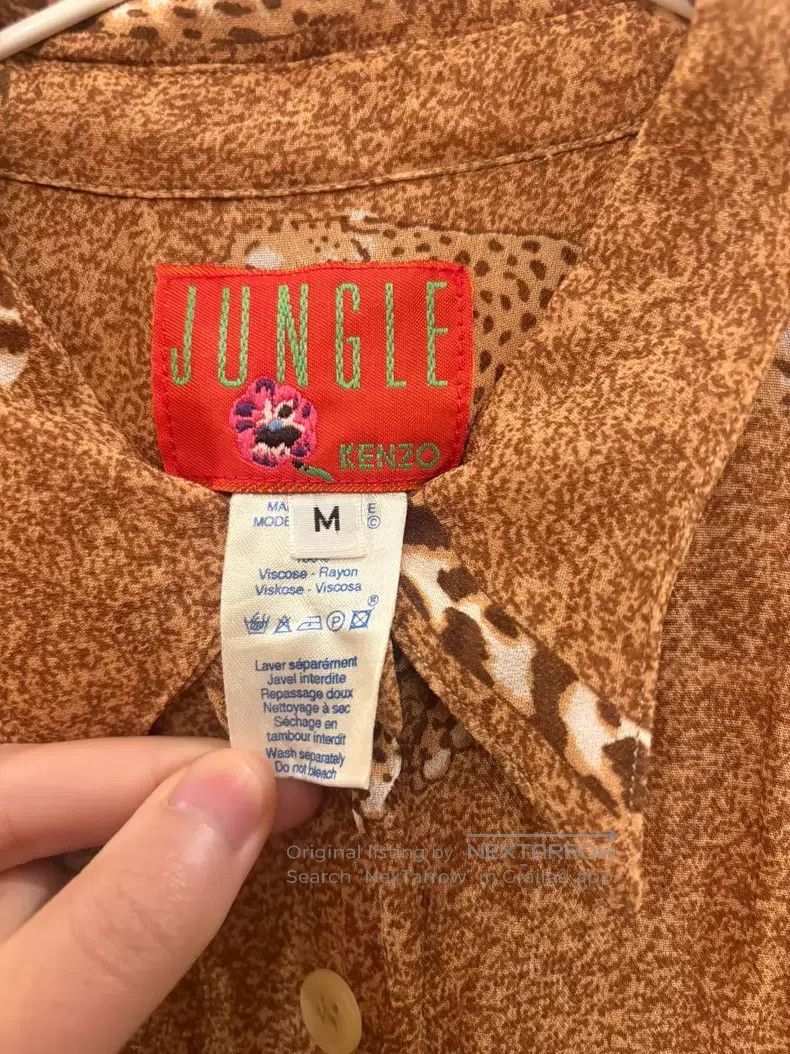 Kenzo Kenzo 80s Vintage Brown Yellow Leopard Shirt Coat Size M / US 6-8 / IT 42-44 - 4 Thumbnail