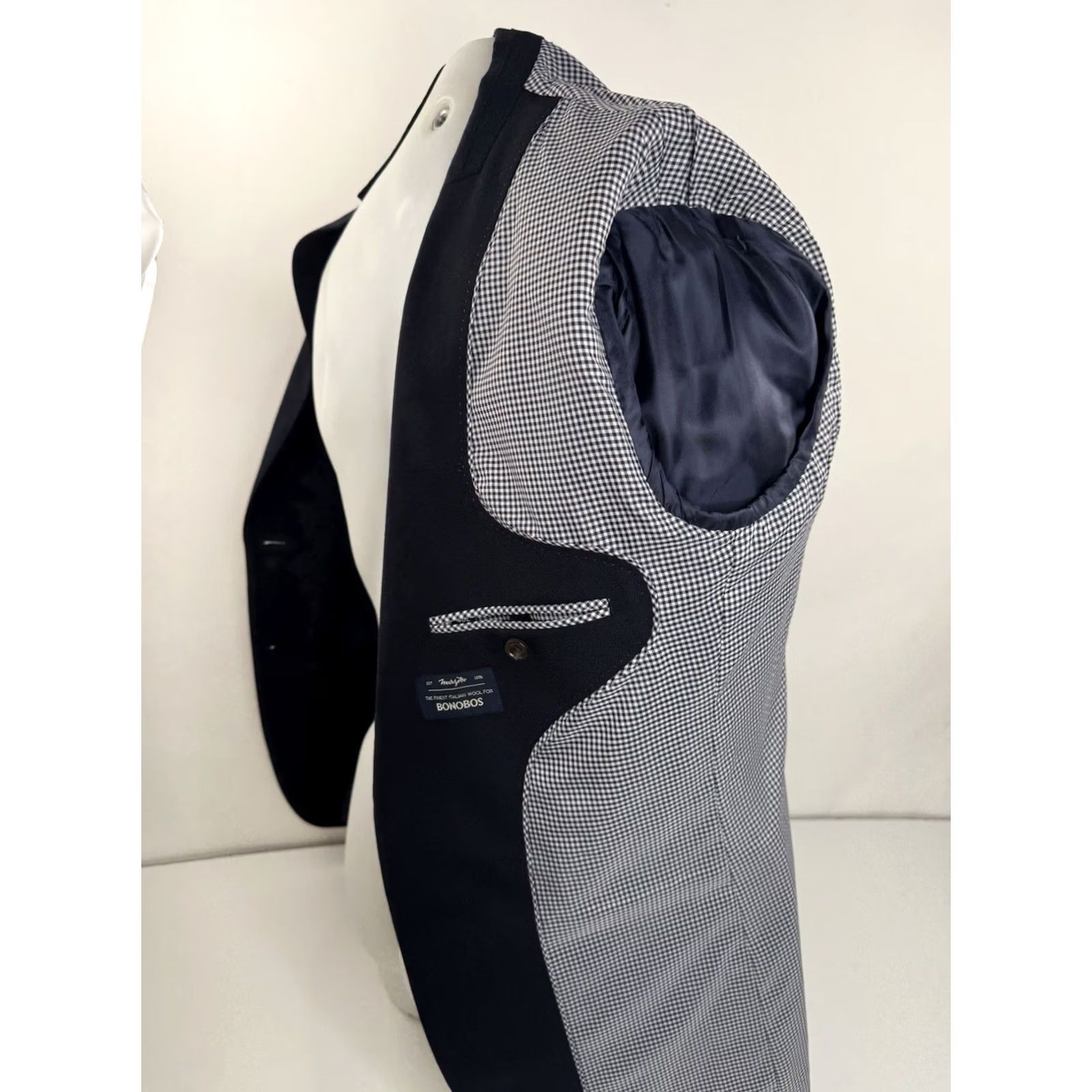 Bonobos Bonobos MARZOTTO Italian WOOL Slim Fit 40 Long Jacket VERY DARK BLUE Mens Size US XXS / EU 40 - 6 Thumbnail