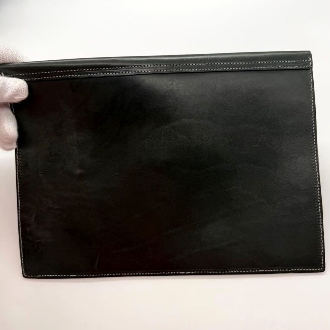 Ralph Lauren RRL Ralph Lauren Clutch Bag Leather Black Concho-button Pre-owned Men's Size ONE SIZE - 3 Thumbnail
