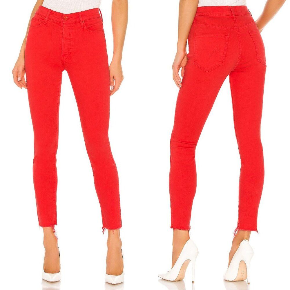 MOTHER MOTHER Stunner Ankle Step Fray in Tomato Jeans Size 27 Size 27" / US 4 / IT 40 - 1 Thumbnail