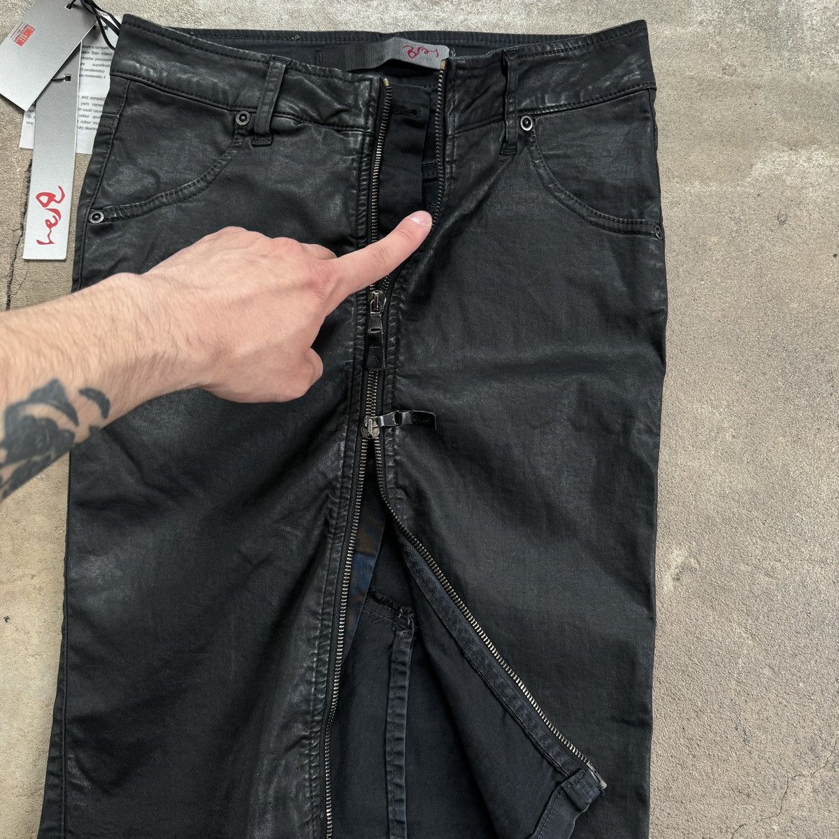 Seditionaries Bray Steve Alan Avant-Garde Wax Zip Skirt Size 27" / US 4 / IT 40 - 3 Thumbnail