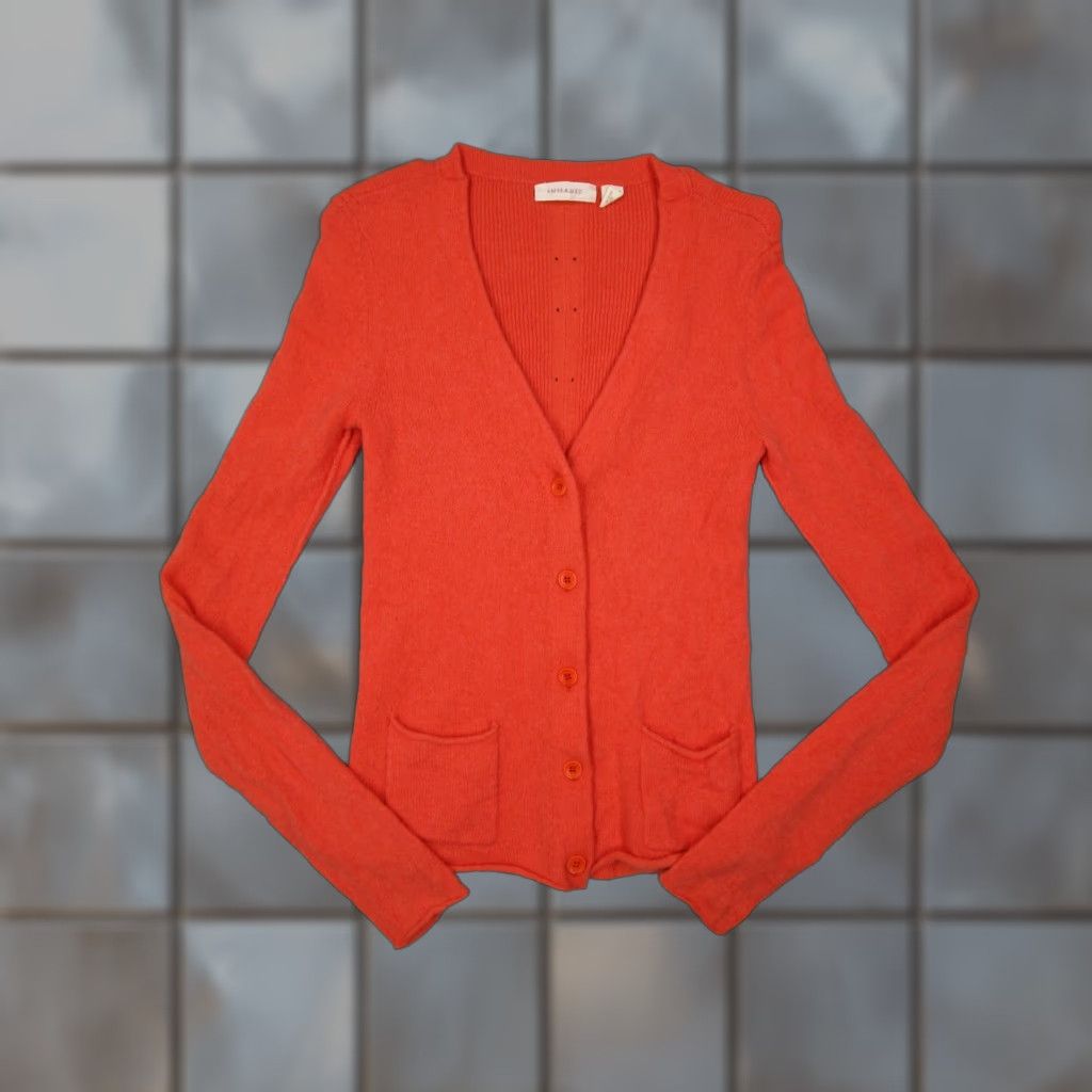 Vintage INHABIT Cardigan Women Medium Orange Cashmere Blend Button-Up Knit Sweater Womens Size M / US 6-8 / IT 42-44 - 1 Thumbnail