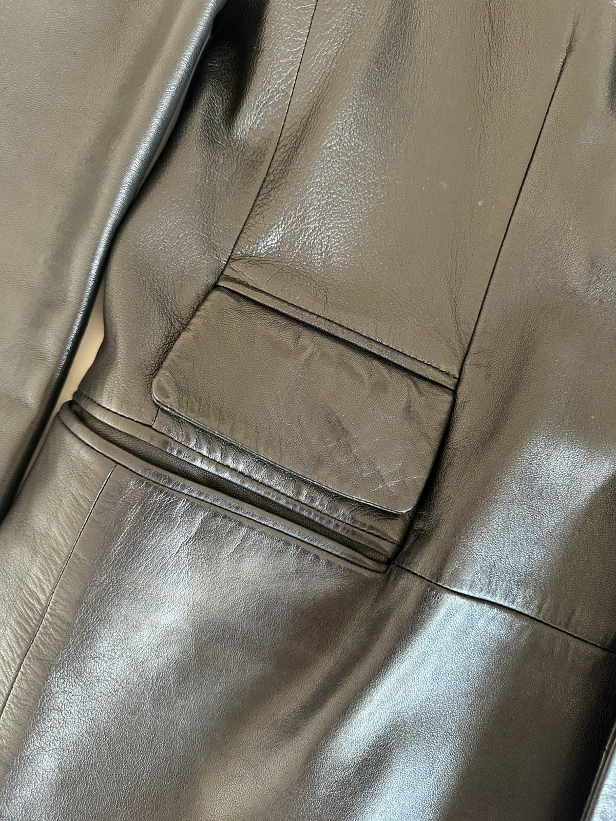 Gucci Gucci SS98 by Tom Ford Black Leather Blazer Size 48R - 6 Thumbnail
