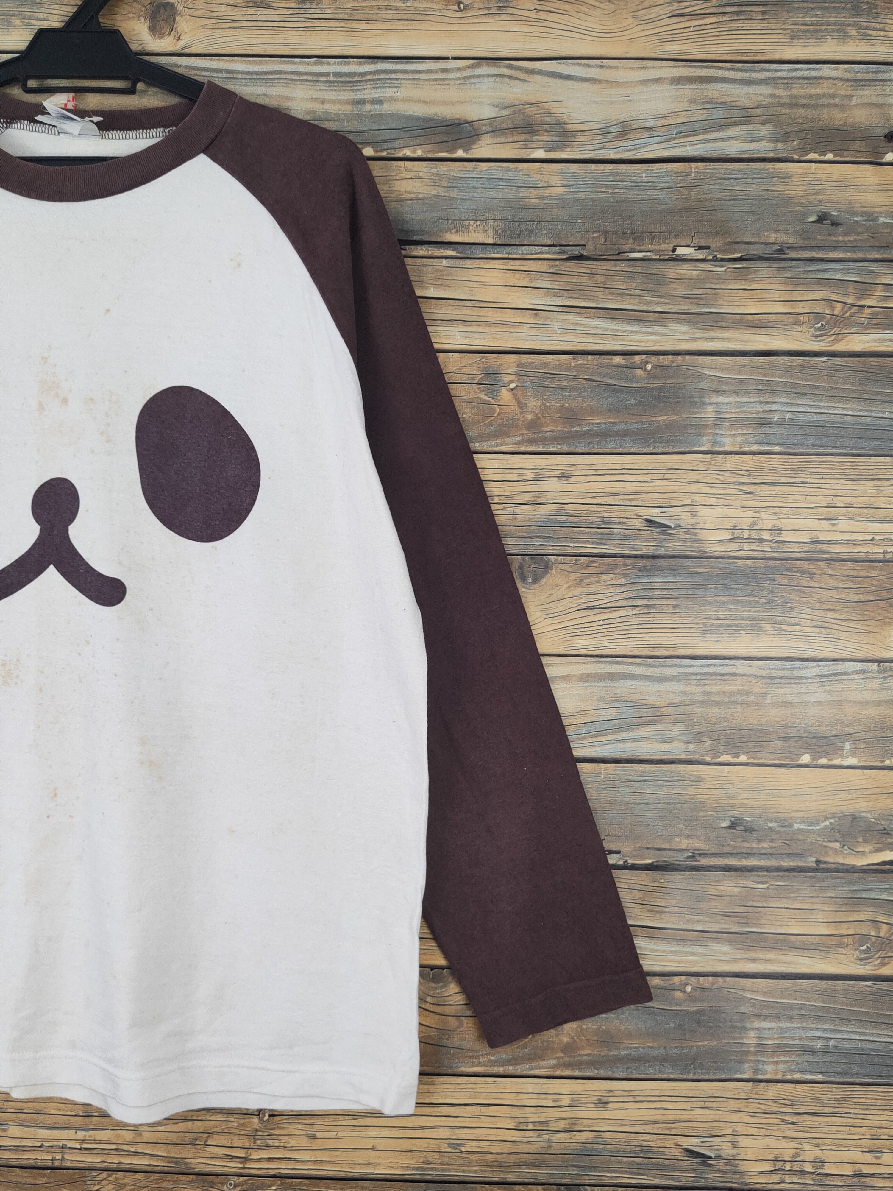 Japanese Brand DL Pandaman White Brown Long Sleeve T-shirts #645 Size US L / EU 52-54 / 3 - 5 Thumbnail
