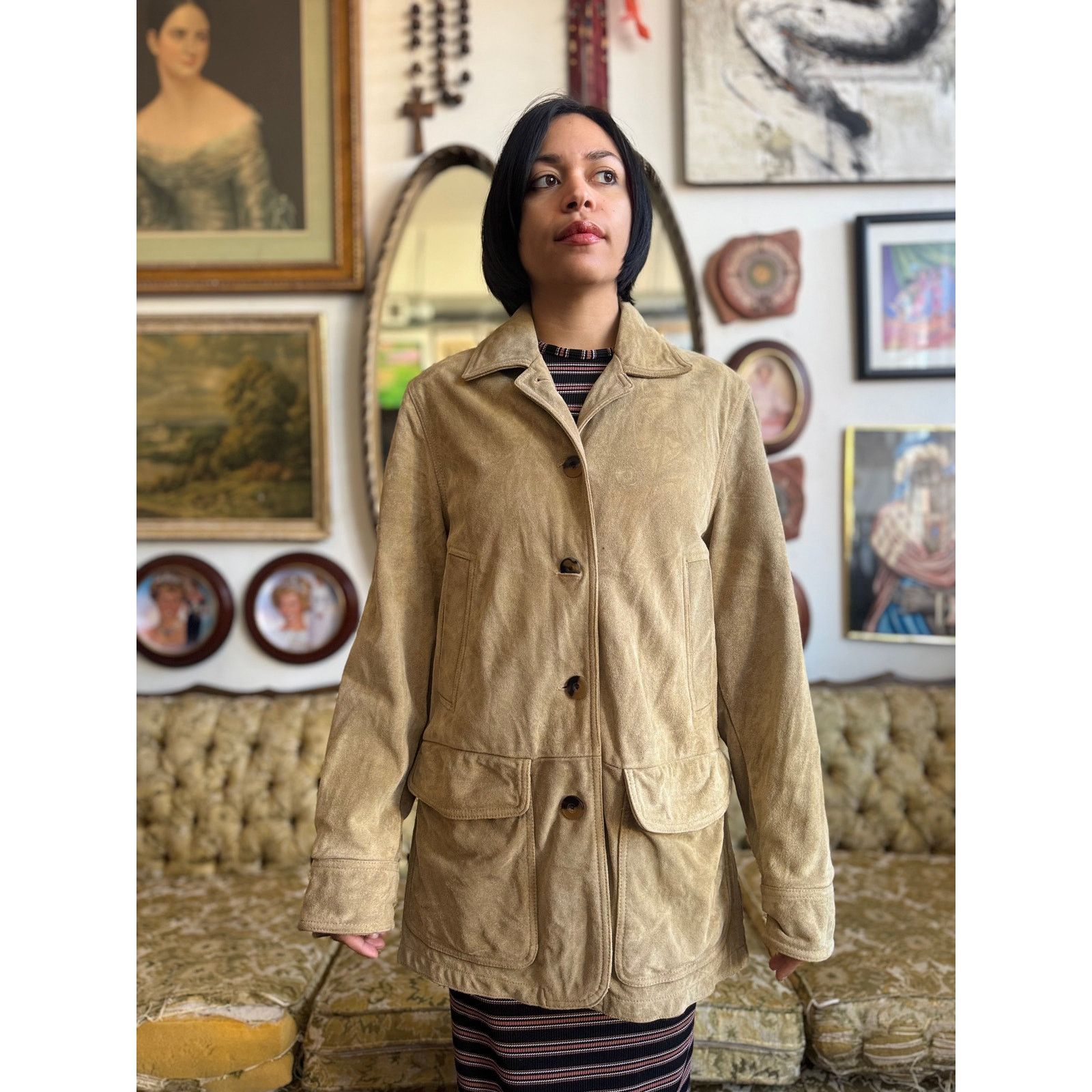 L.L. Bean Vintage Suede Leather Oversized Coat L.L Bean Size XS Size XS / US 0-2 / IT 36-38 - 6 Thumbnail