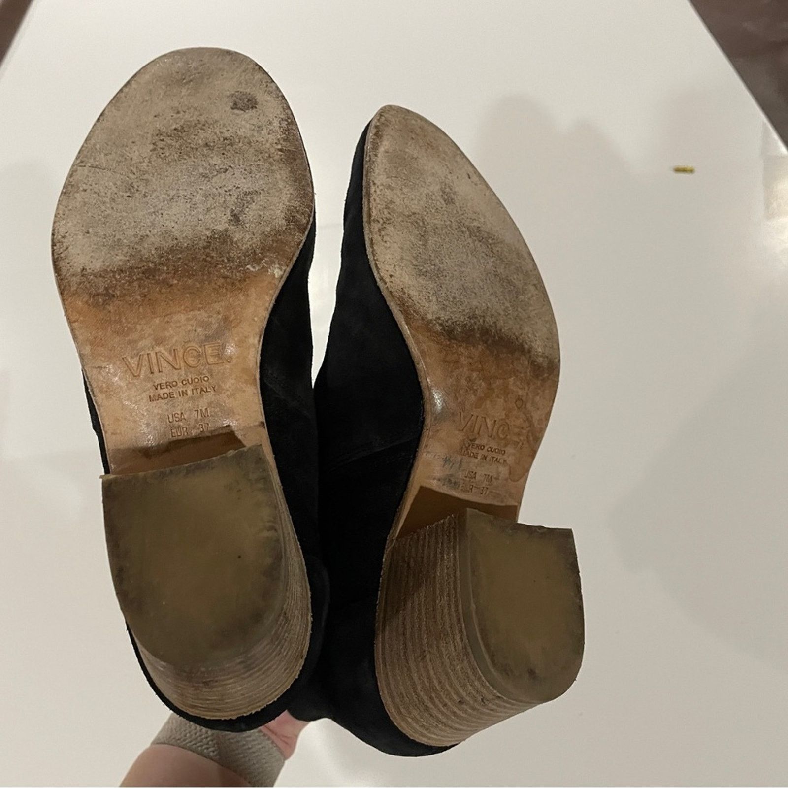 Vince Vince Black Suede Chukka Pull On Ankle Heeled Booties Size 7 Size US 7 / IT 37 - 8 Thumbnail