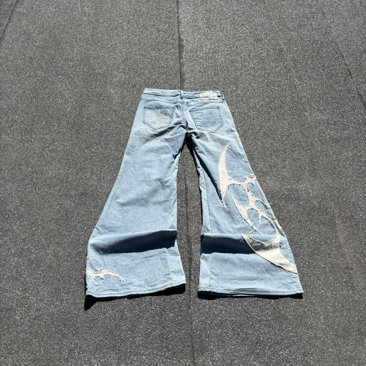 Affliction × Japanese Brand × Vintage jnco affliction style tribal embroidered jeans Size US 31 - 5 Thumbnail
