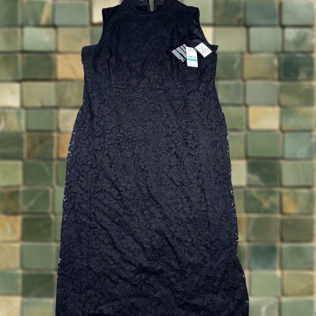 Nine West Nine West Dress Womens 16 Black Lace Sheath Sleeveless Lined Cocktail Keyhole Size XXL / US 16-18 / IT 52-54 - 1 Thumbnail
