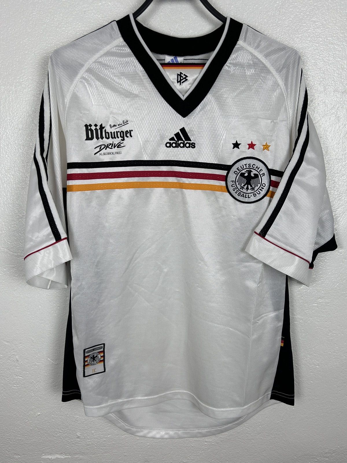 Adidas 90s Vintage Adidas Germany DFB 1998 Home Kit Jersey Size US M / EU 48-50 / 2 - 2 Thumbnail