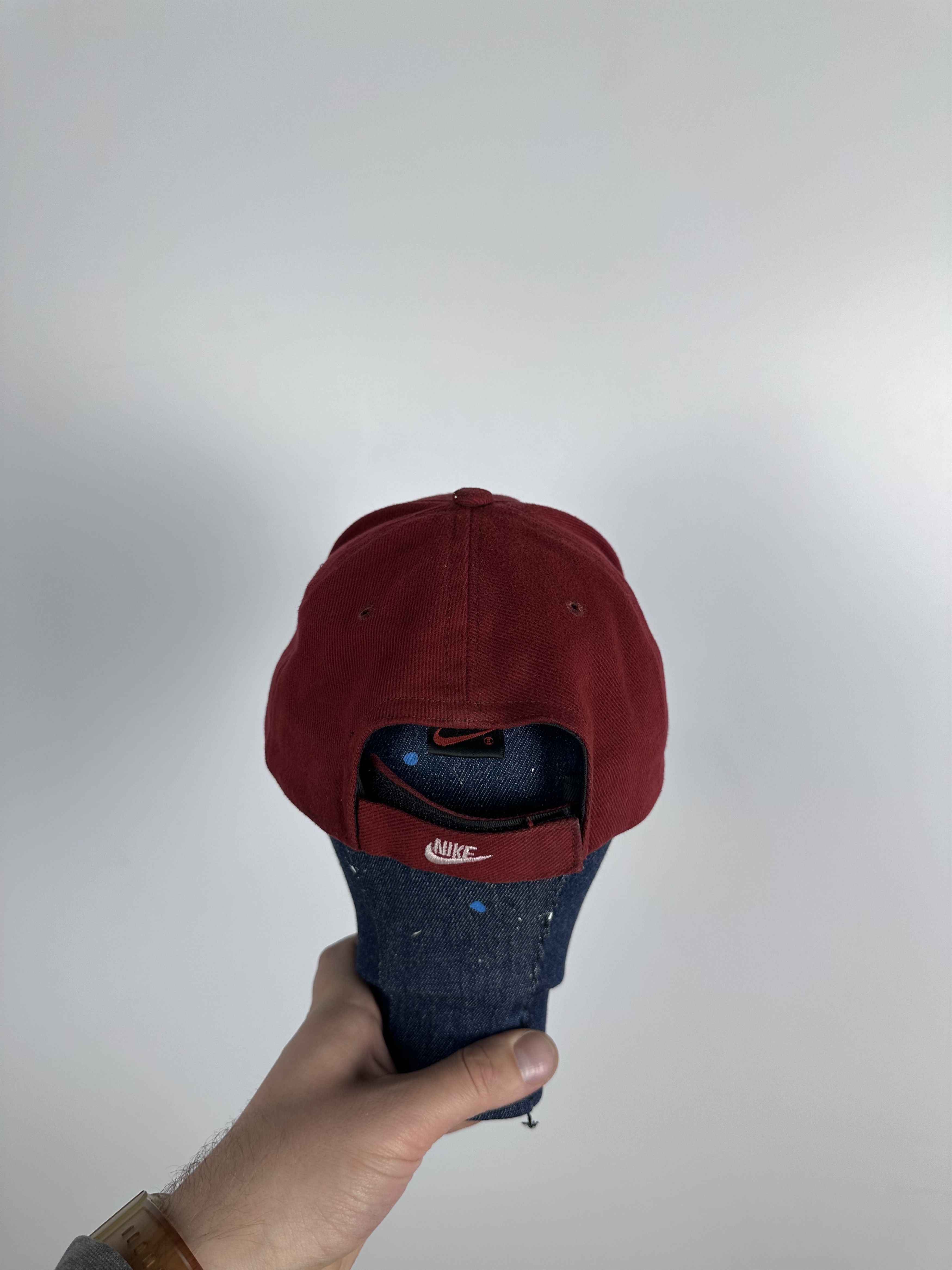 Nike × Vintage 90s Vintage Nike Athletic Embroidered Swoosh Red Cap Hat Size ONE SIZE - 4 Thumbnail