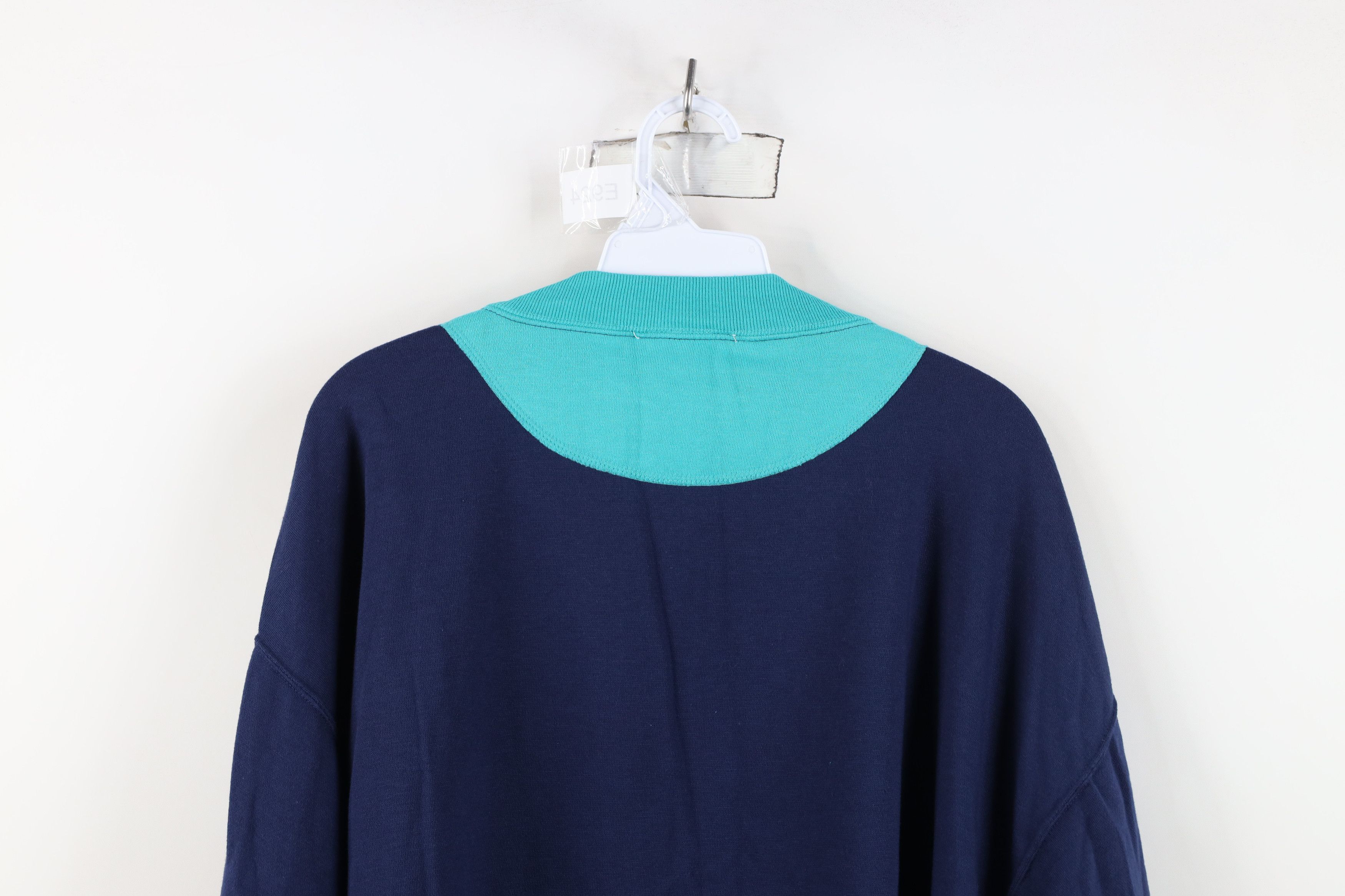 Converse Vintage 90s Converse Chuck Taylor Block Sweatshirt Blue Size XL / US 12-14 / IT 48-50 - 12 Thumbnail