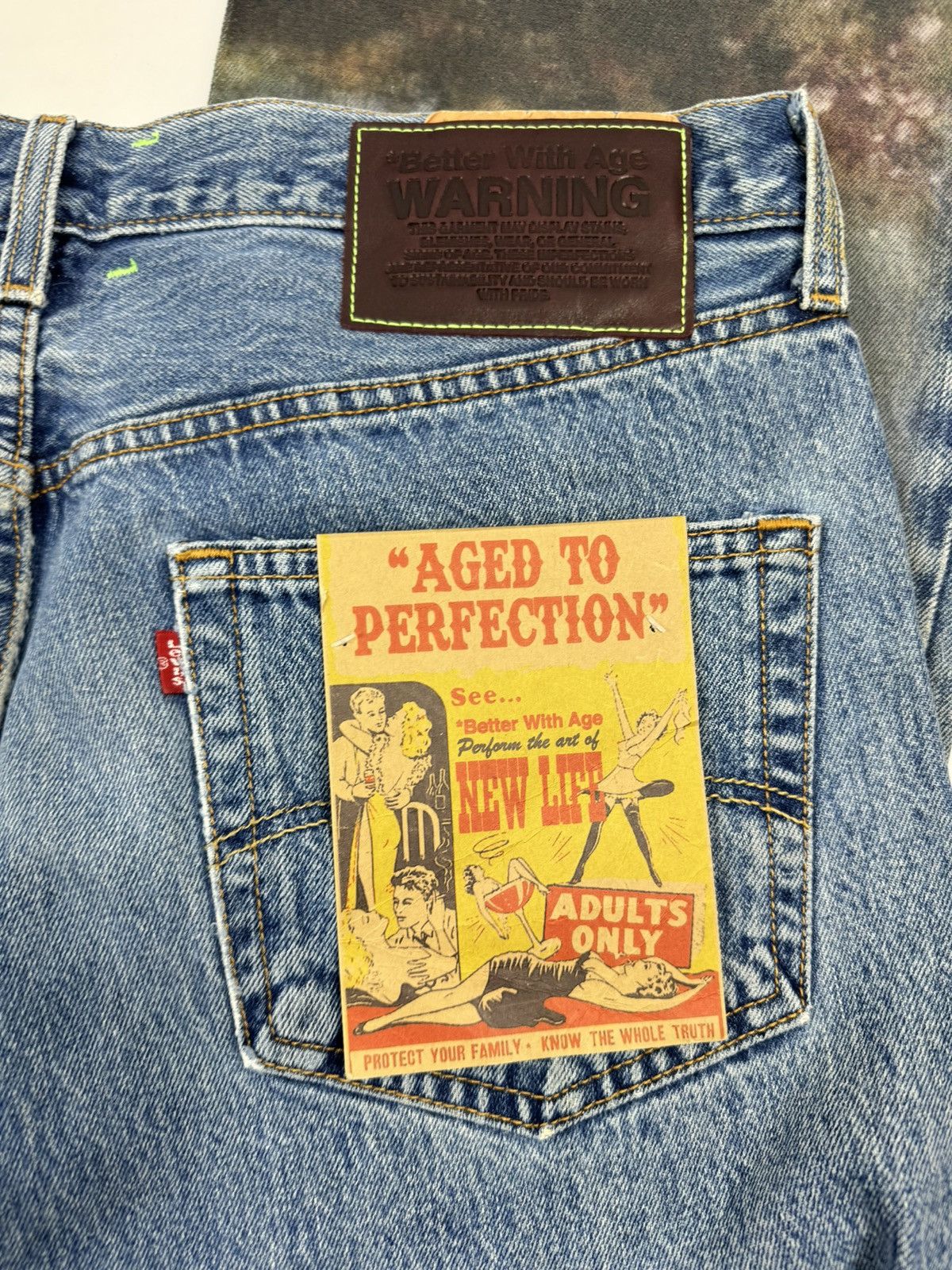 Better With Age LEVI’S LOGO EMBROIDERED BALLET DENIM JEANS Size US 36 / EU 52 - 4 Thumbnail