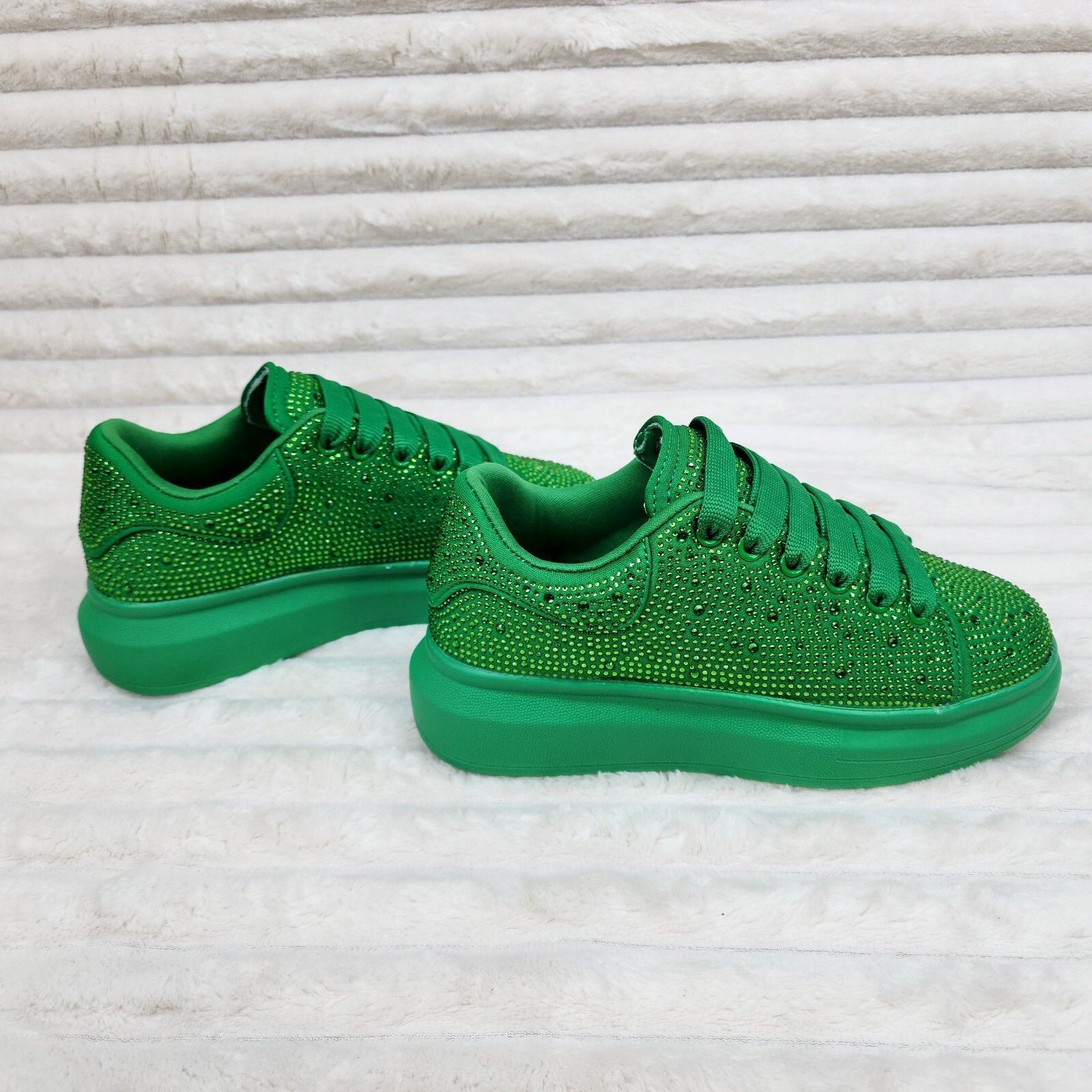 Other Cush Baby Green Rhinestone Sneakers Tennis Shoes (US Shoe Si Size US 5 / IT 35 - 4 Thumbnail