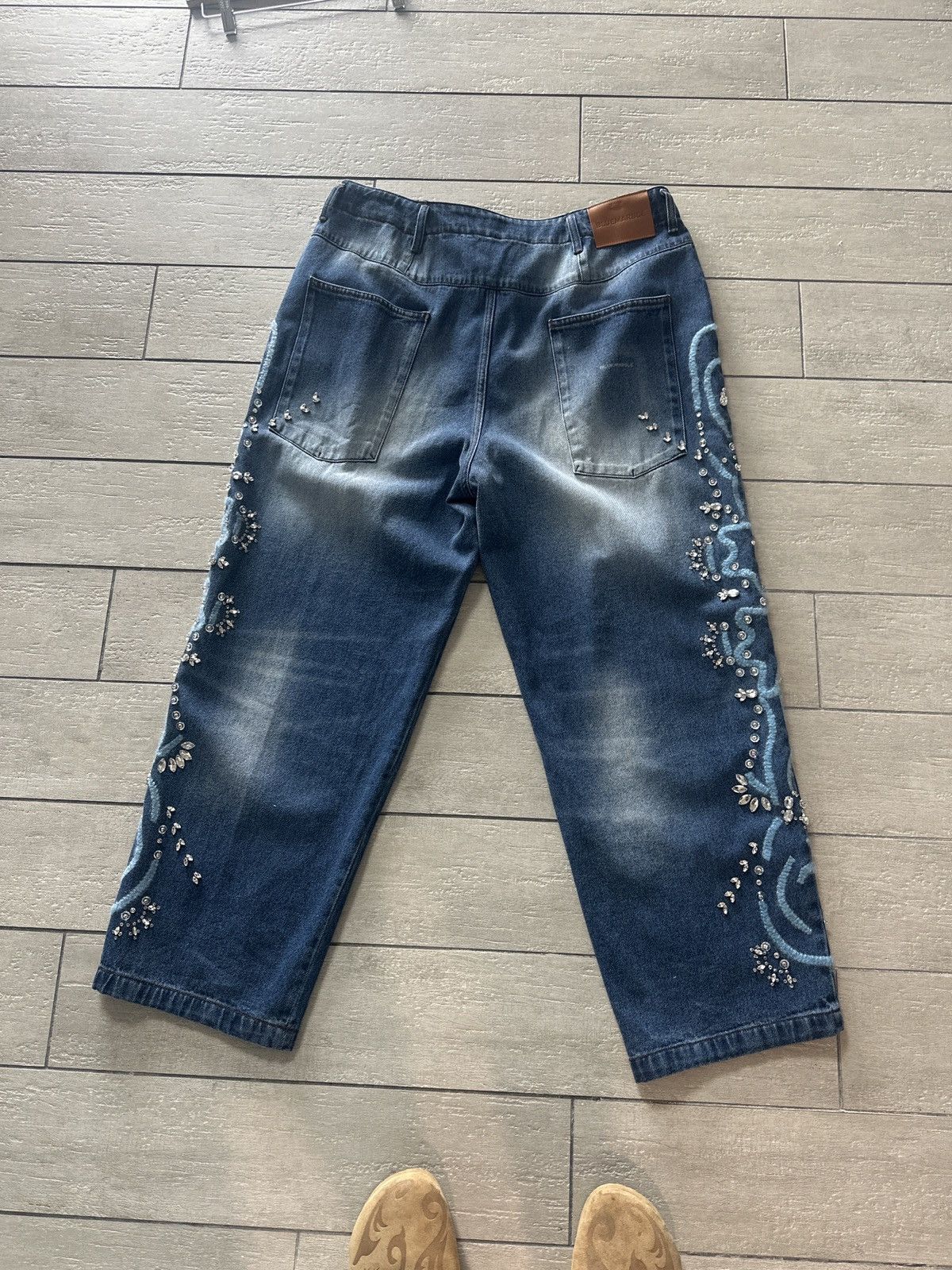 Bluemarble Bluemarble Embellished Wide-Leg Denim – Size 34 (Fits 36) Size US 34 / EU 50 - 2 Thumbnail