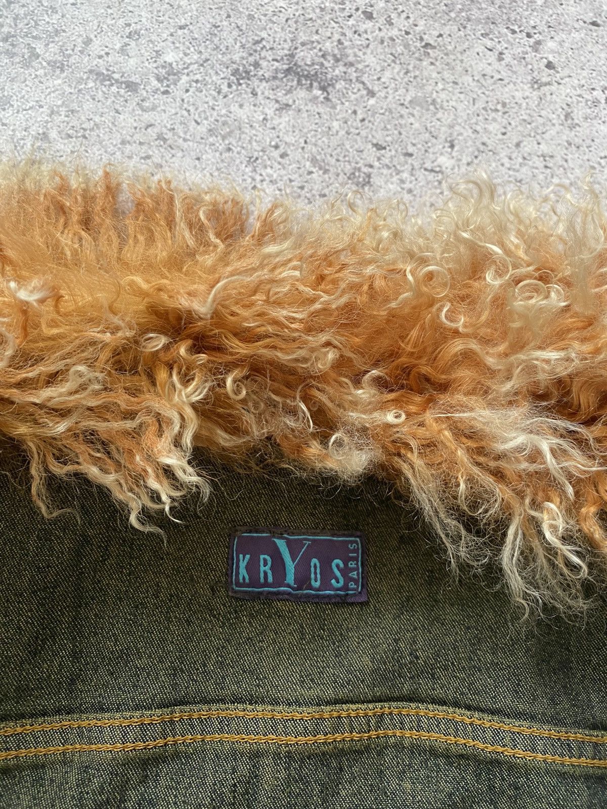 Other Vintage 90s Kryos Paris Blue Denim Jacket Faux Fur Y2K Sz 40 Size M / US 6-8 / IT 42-44 - 10 Thumbnail