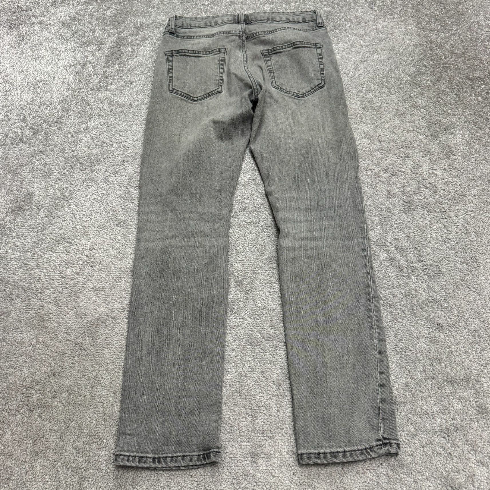 Topman Topman Jeans Mens Slim Fit Button Fly Denim 28x30 Gray Cotton Stretch Casual Size US 28 / EU 44 - 2 Thumbnail