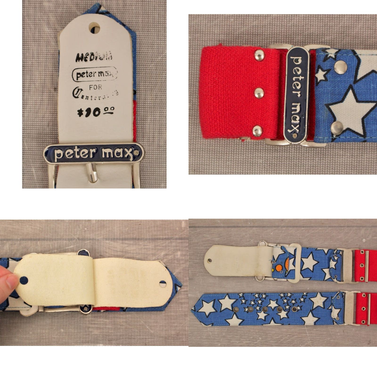 Vintage VINTAGE Peter Max Belt Shirt? 70s Men’s VTG 70s White Red & Blue Star Canterbury Cotton 1970s Hippy Mens Size ONE SIZE - 8 Thumbnail
