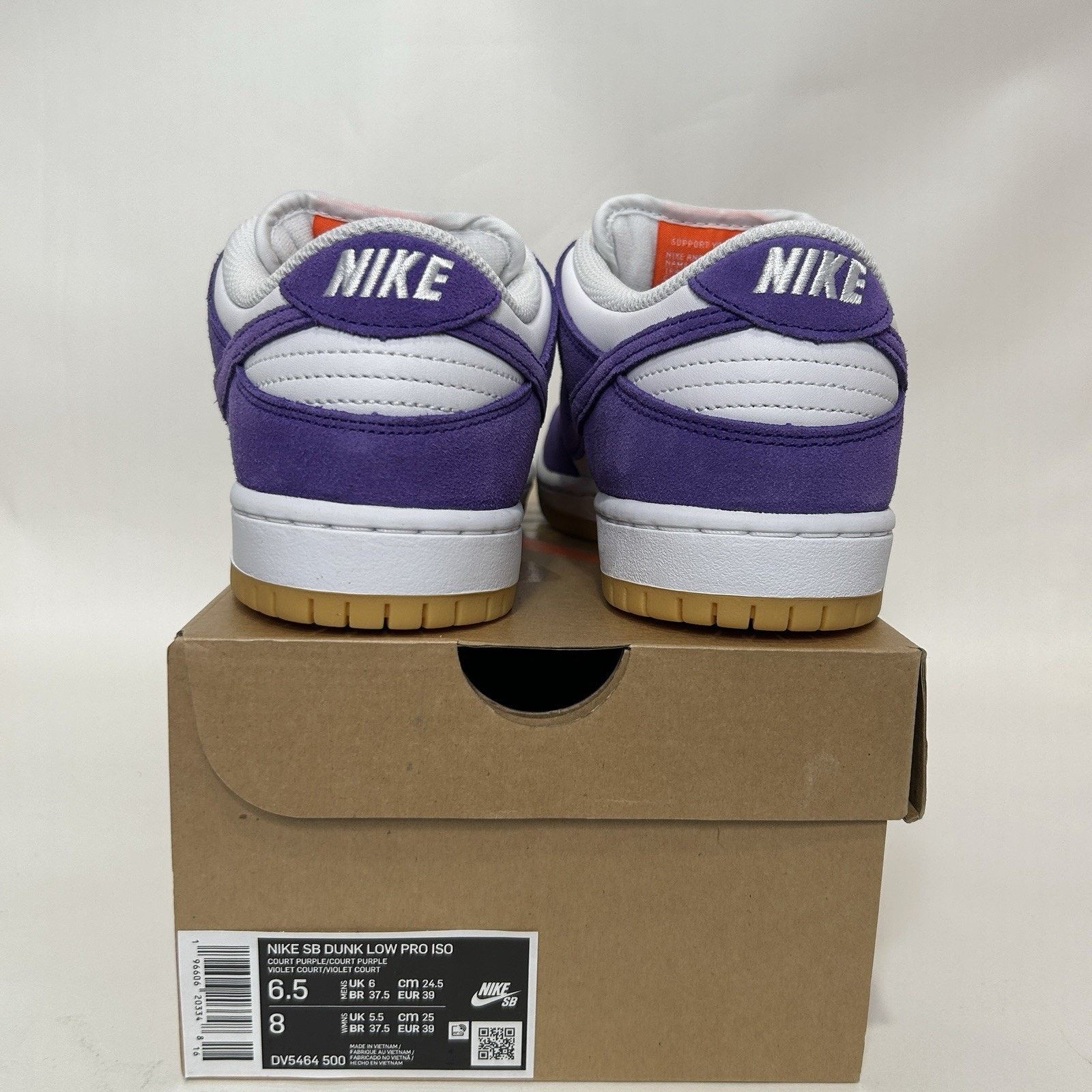 Nike Nike SB Dunk Low Pro ISO Orange Label “Court Purple Gum” Size US 6.5 / EU 39-40 - 4 Thumbnail