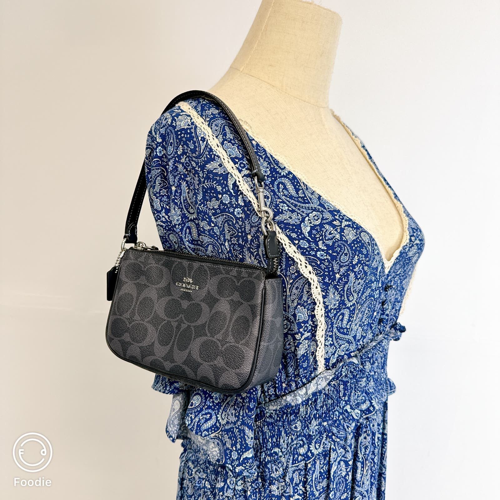 image of Coach C3308 Nolita 19 In Signature Canvas In Midnight Navy in Blue, Women's