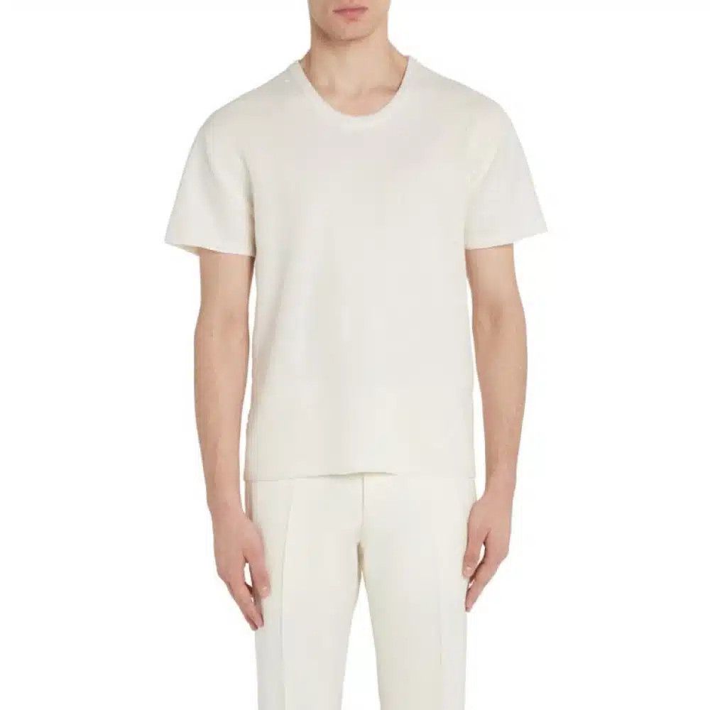 Tom Ford o1loc1c0226 KCS004 Silk Sequined Crewneck T-Shirt in White Size US L / EU 52-54 / 3 - 2 Thumbnail
