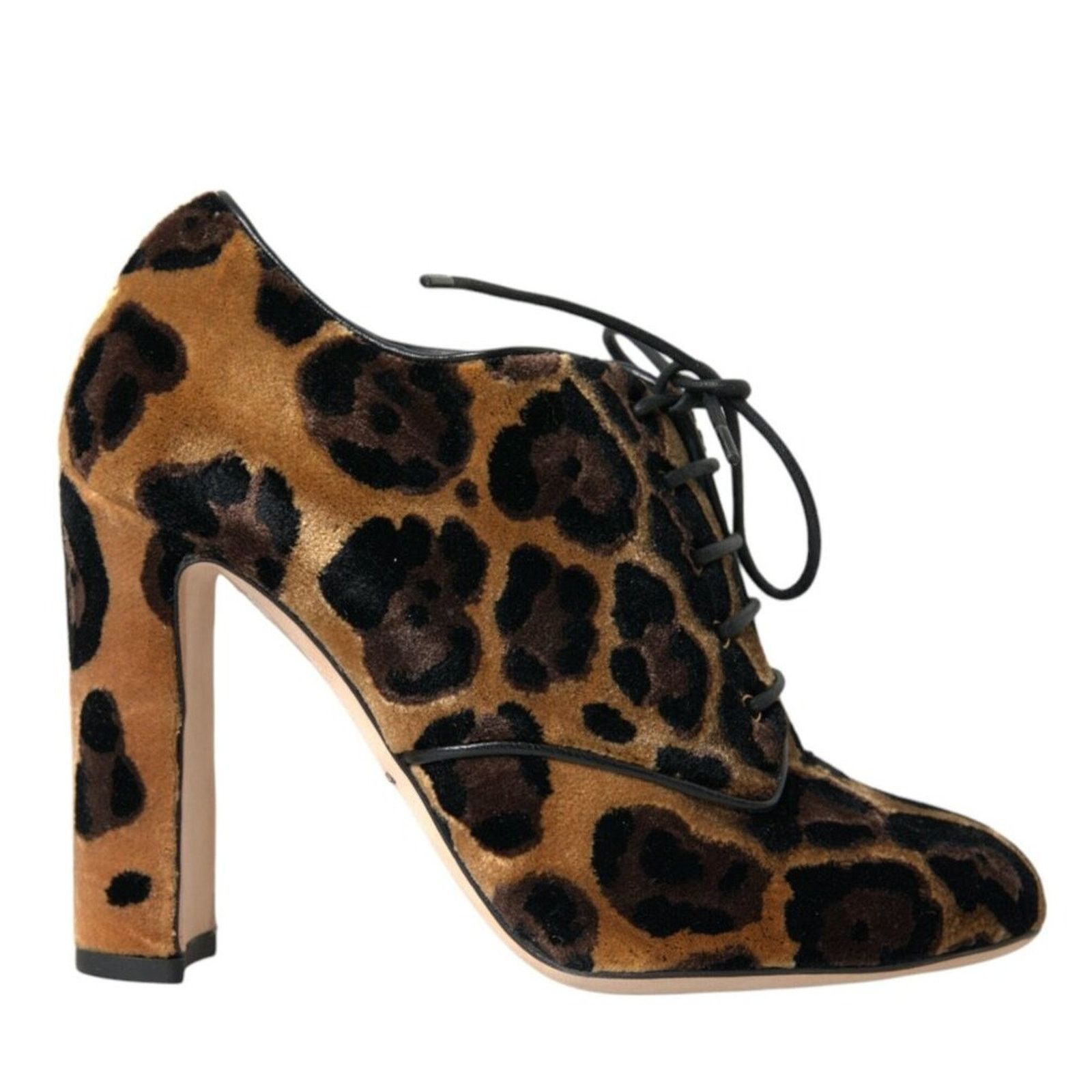 Dolce & Gabbana Dolce & Gabbana Leopard Hair Lace Up Heeled Booties Shoes Size US 6 / IT 36 - 3 Thumbnail