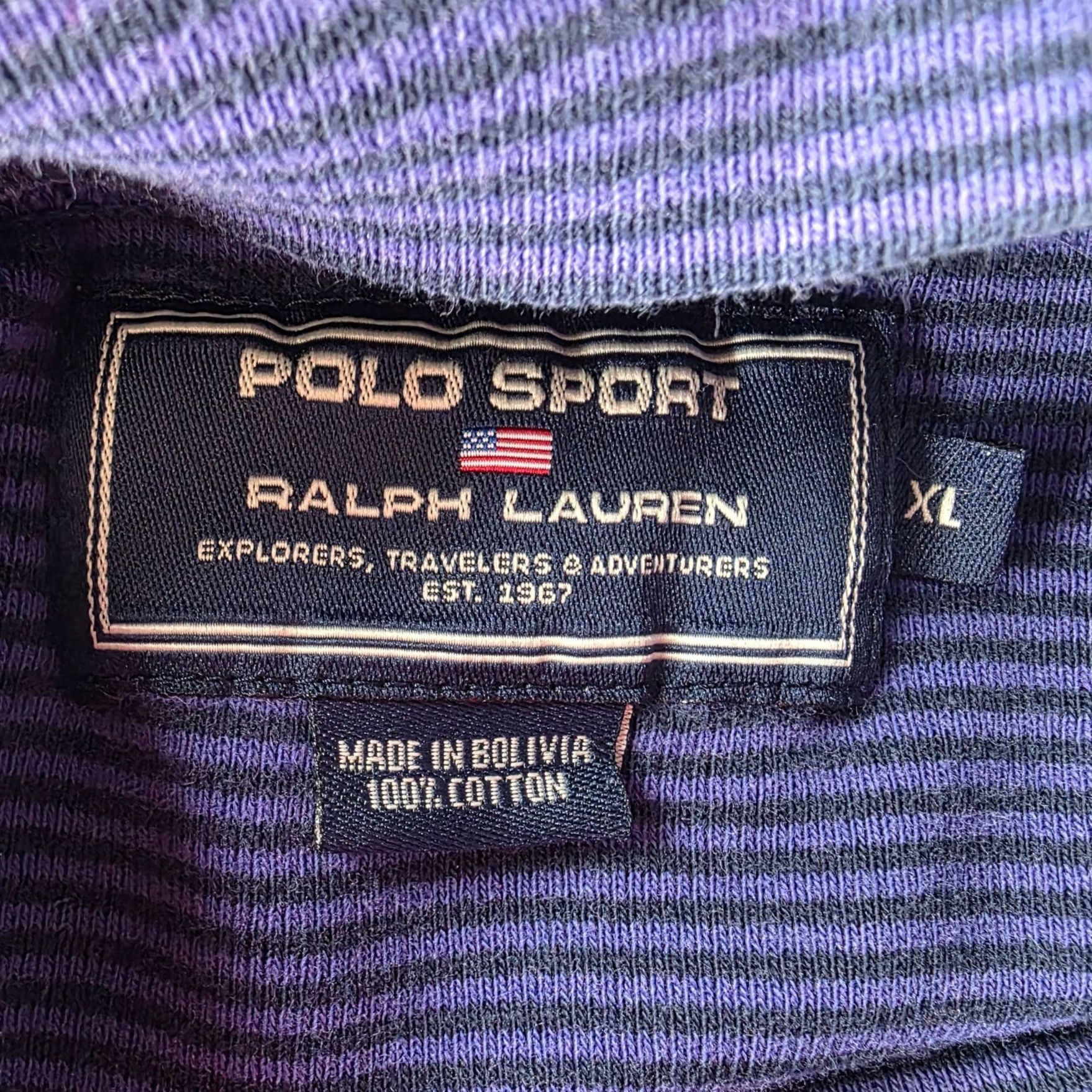 Polo Ralph Lauren Vintage Polo Sport Ralph Lauren Mens XL Shirt 1/4 Zip Stripe Size US XL / EU 56 / 4 - 7 Thumbnail