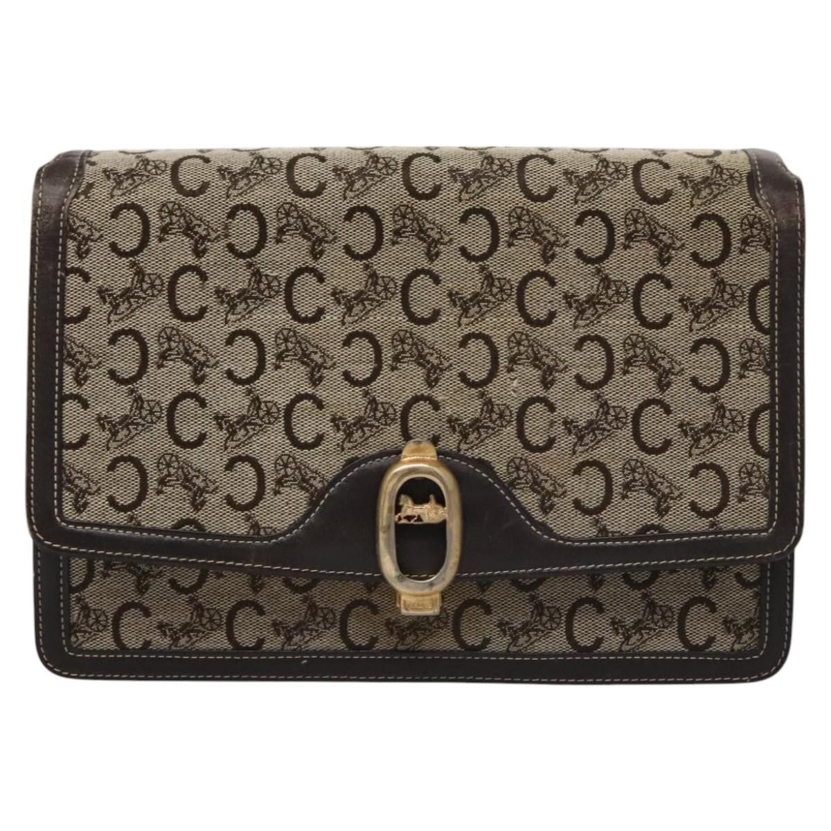 Celine CELINE C Macadam Canvas Shoulder Bag Beige Brown Size ONE SIZE - 2 Thumbnail