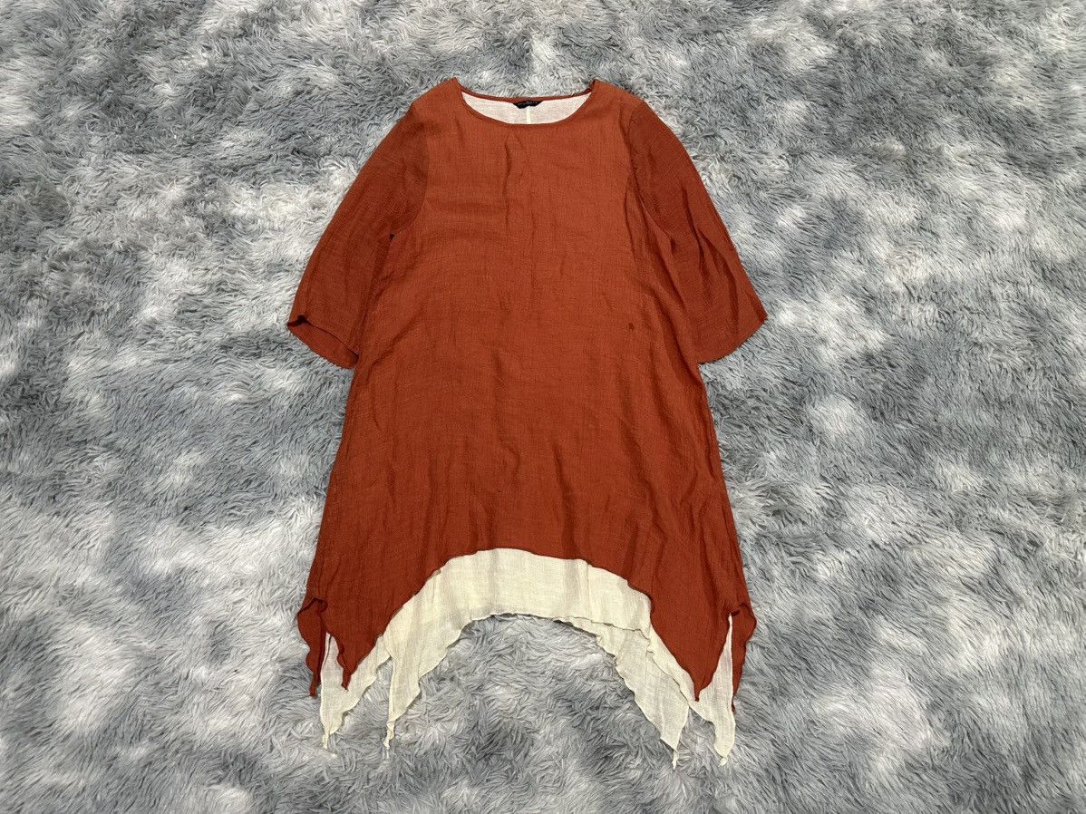 Japanese Brand 🔥Japanese Asymmetrical Double Layered Rayon Shirt Size US L / EU 52-54 / 3 - 1 Thumbnail