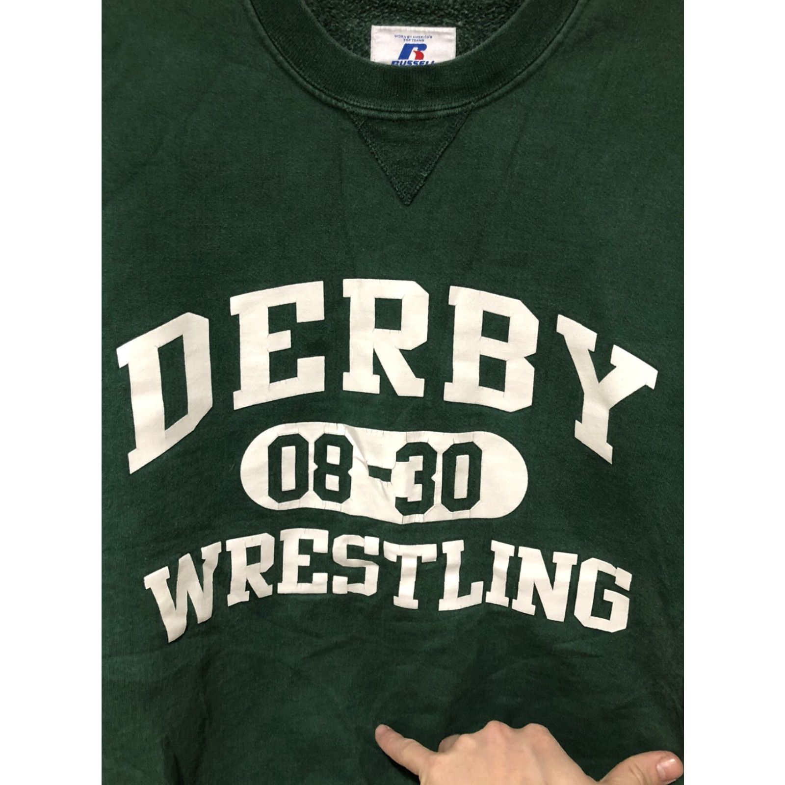 Russell Athletic VINTAGE Russell Athletic Pro 10 Sweatshirt Green Reverse Weave L Mens 90s Derby Size US L / EU 52-54 / 3 - 2 Thumbnail