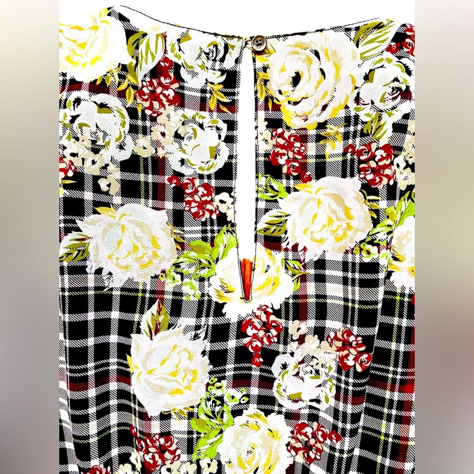 Sam Edelman SAM EDELMAN FLORAL AND PLAID DRESS Size XS / US 0-2 / IT 36-38 - 4 Thumbnail