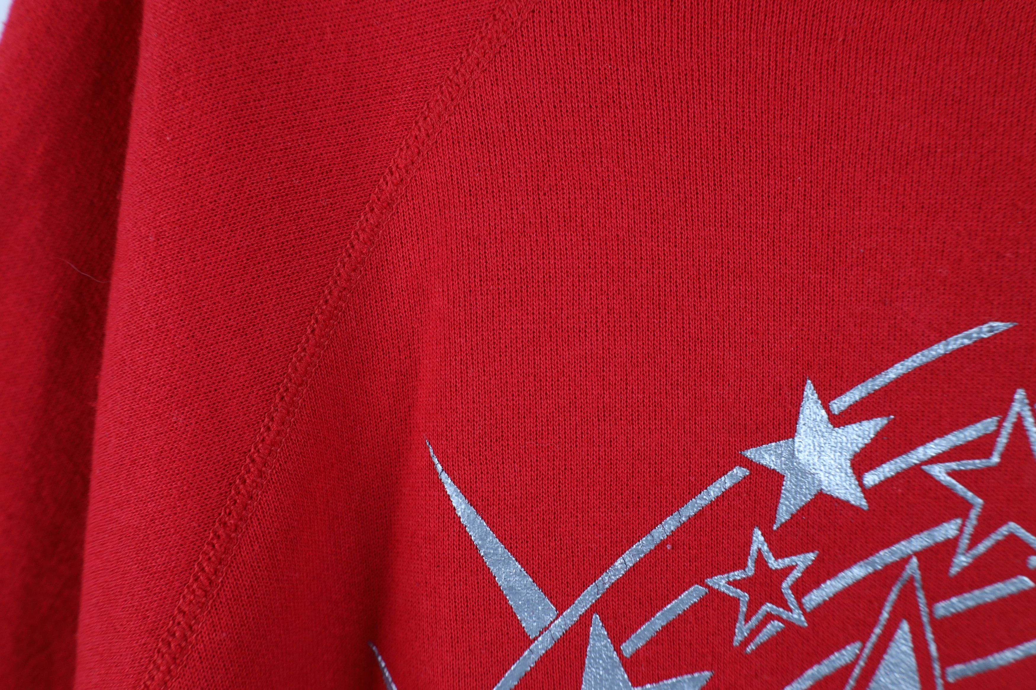 Vintage Vintage 90s Streetwear The Brightest Star Sweatshirt Red USA Size US XXL / EU 58 / 5 - 8 Thumbnail