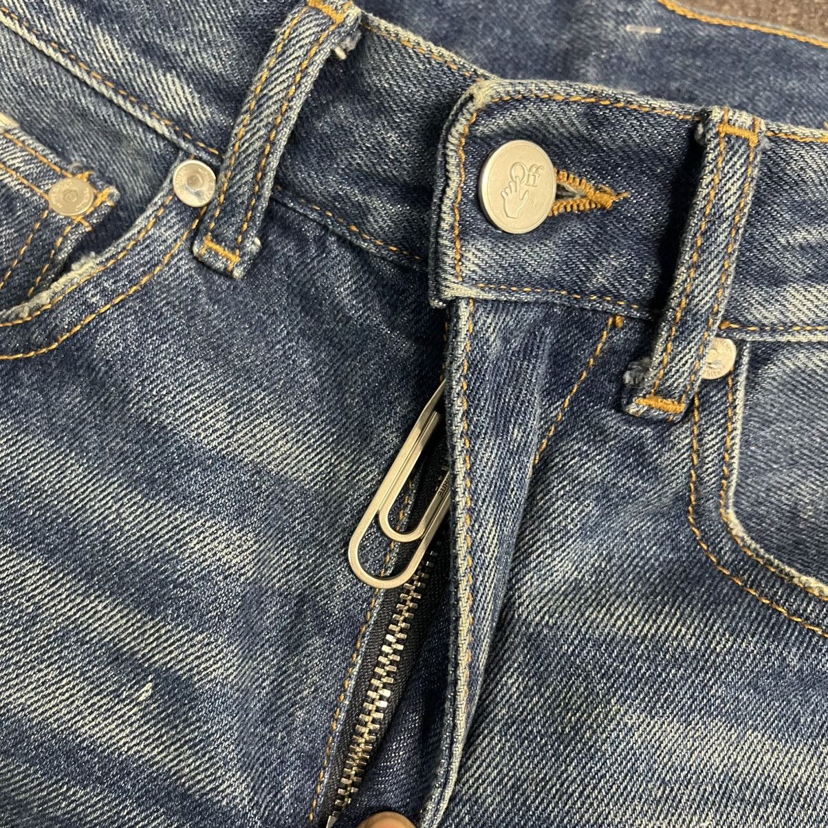 Off-White Off-White Diag Pocket Slim Jeans Medium Blue White Size US 29 - 6 Thumbnail