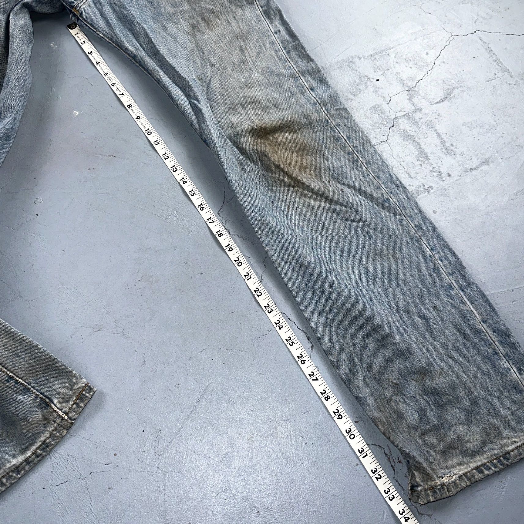 Levi's VINTAGE Levis 501 XX Y2K Straight Leg Jeans Blue Light Wash 35x34 Act 34x34 Size US 34 / EU 50 - 6 Thumbnail