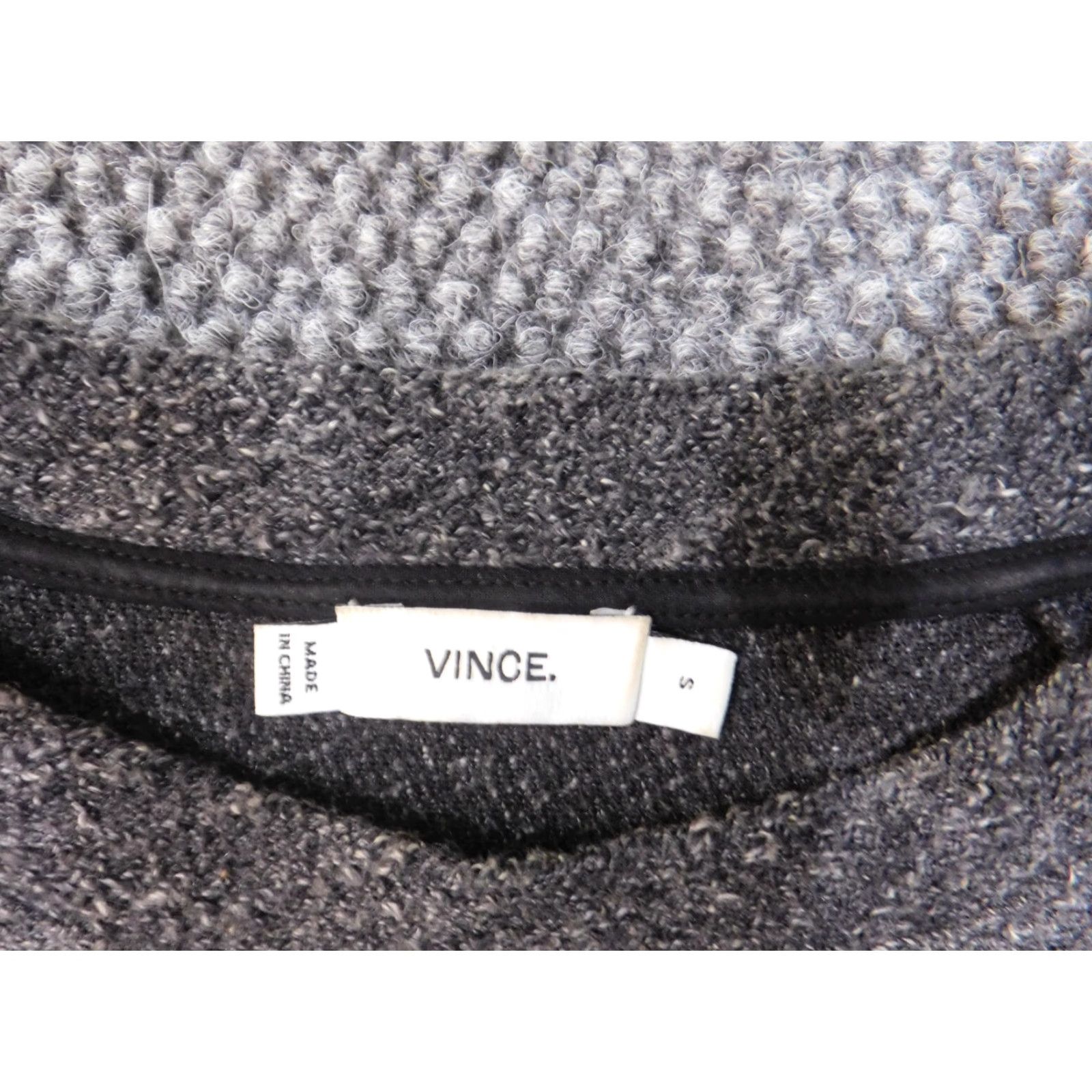 Vince Vince Womens Small Gray Pullover Zip Sweater Knit Round Neck Long Sleeve Stretch Chuny Knit Zipper Size S / US 4 / IT 40 - 5 Thumbnail