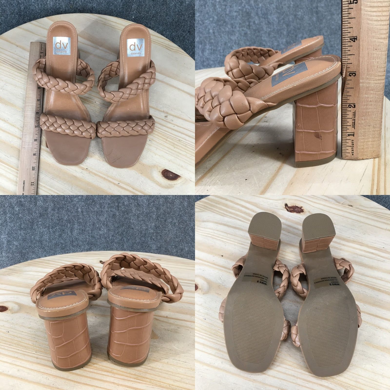 Dolce Vita Dolce Vita Sandals Womens 9M Strappy Brown Slip On Open Toe Block Heels Casual Size US 9 / IT 39 - 8 Thumbnail