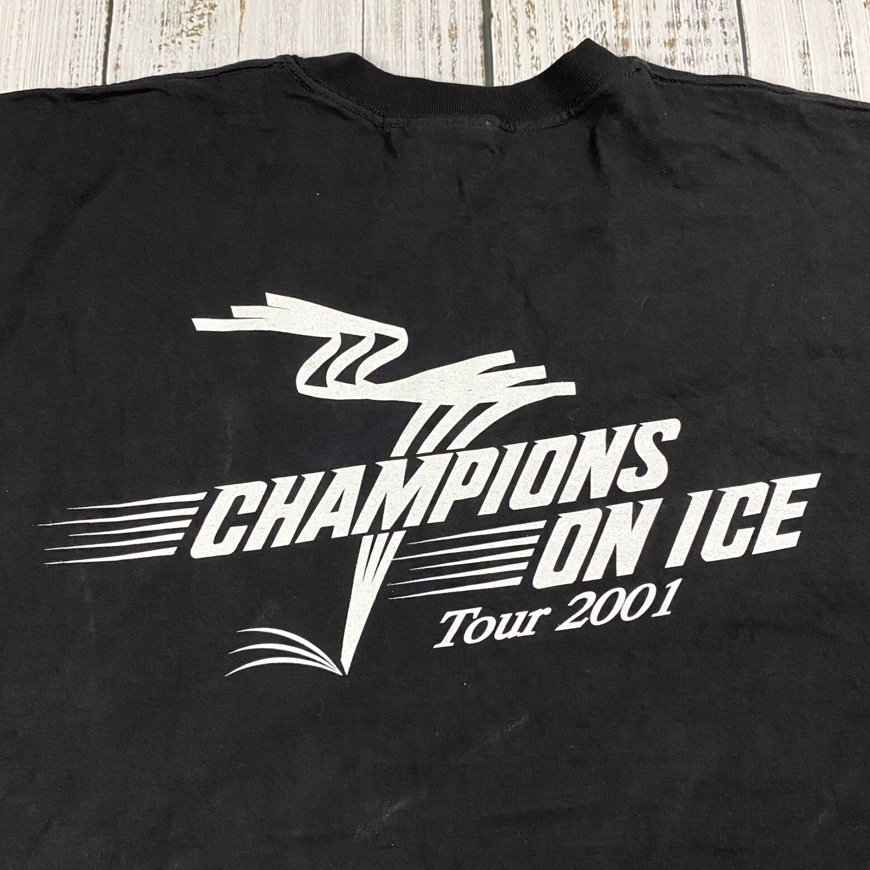 Champion VINTAGE CHAMPIONS ON ICE TOUR T-SHIRT Black LOGO XL Men's - Ice Skating, USA, 2000s Size US XL / EU 56 / 4 - 6 Thumbnail