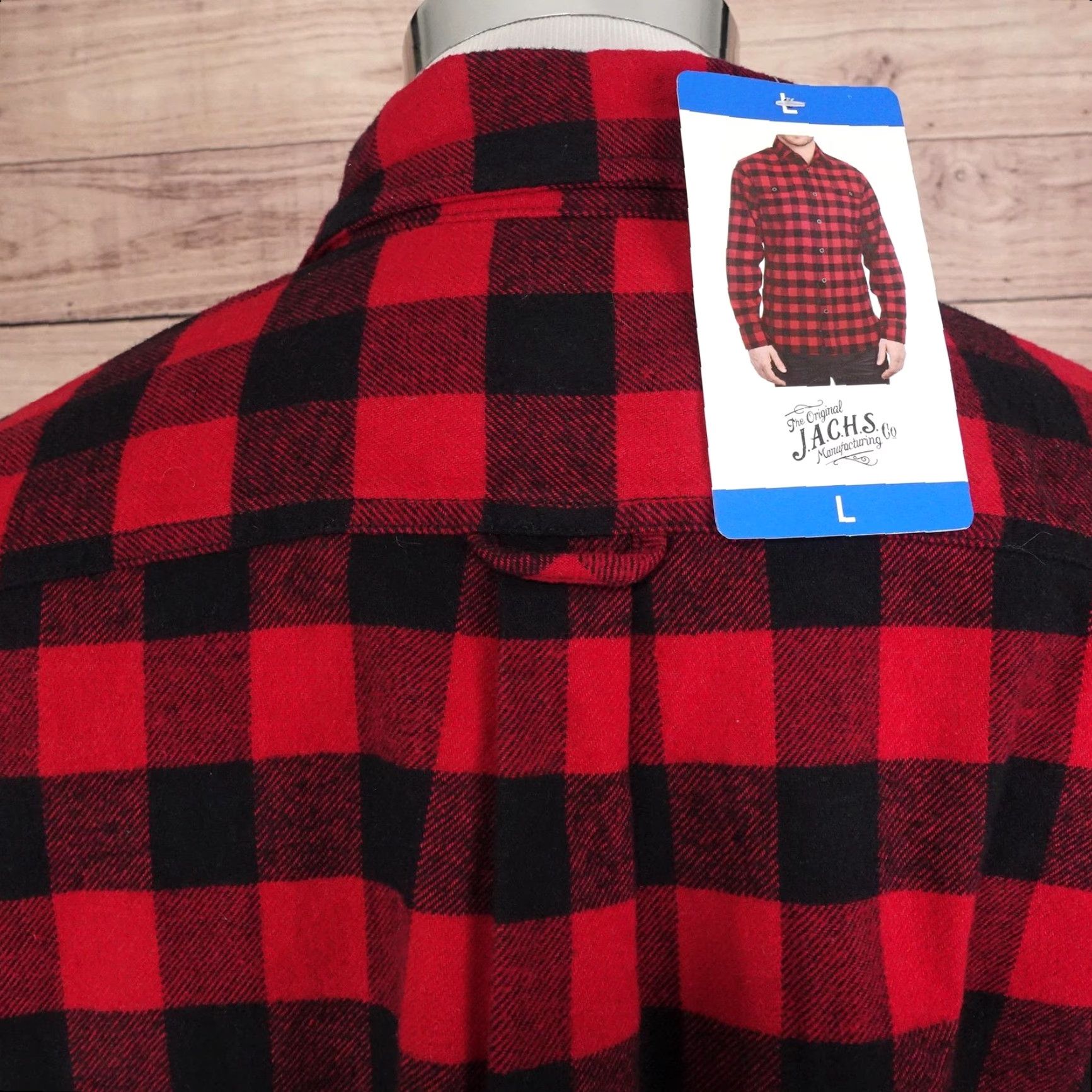 Lumberjack JACHS Shirt Mens L Red Buffalo Check Button-Up Flannel Cotton with Pockets Size US L / EU 52-54 / 3 - 5 Thumbnail