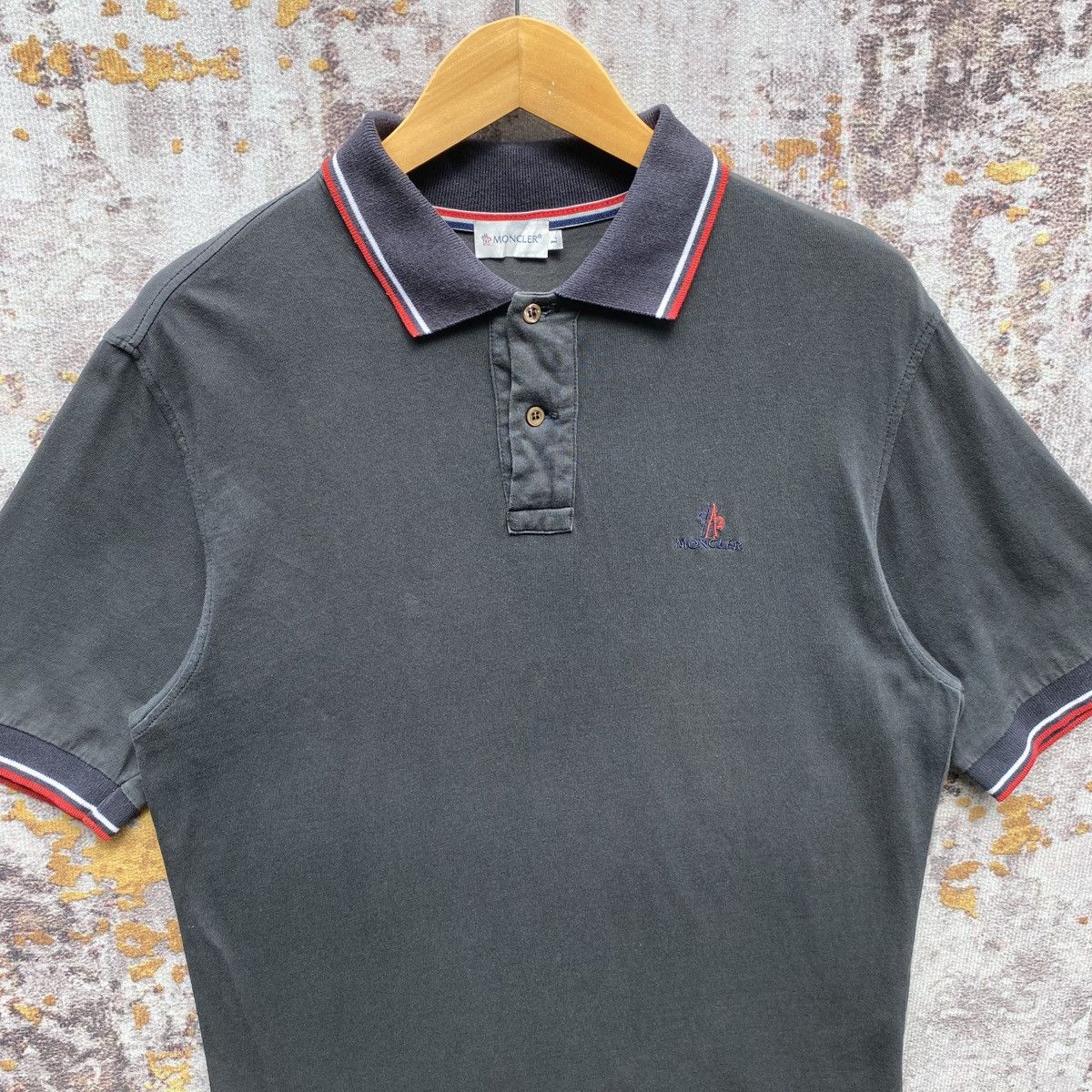 Moncler Moncler Ringer Polo Shirt Moncler Luxury Brand SunFaded Size US M / EU 48-50 / 2 - 7 Thumbnail