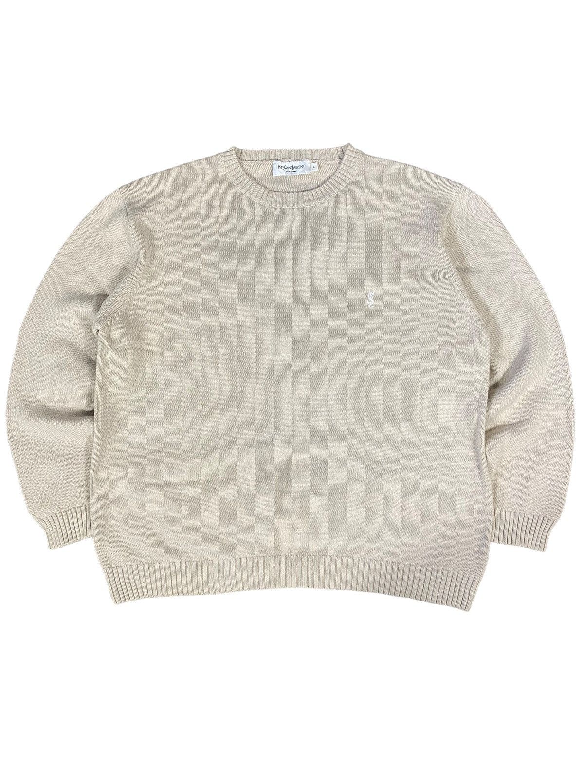 image of Vintage Beige YVES Saint Laurent Sweater Ysl, Men's (Size Large)