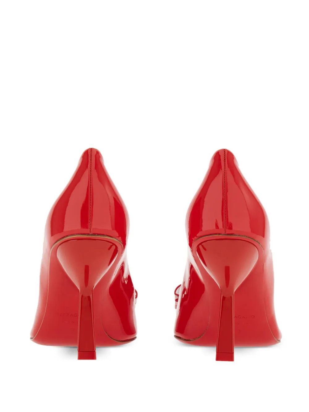 Salvatore Ferragamo o1y0426 Virgule Heel Pumps in Red Size US 7.5 / IT 37.5 - 3 Thumbnail