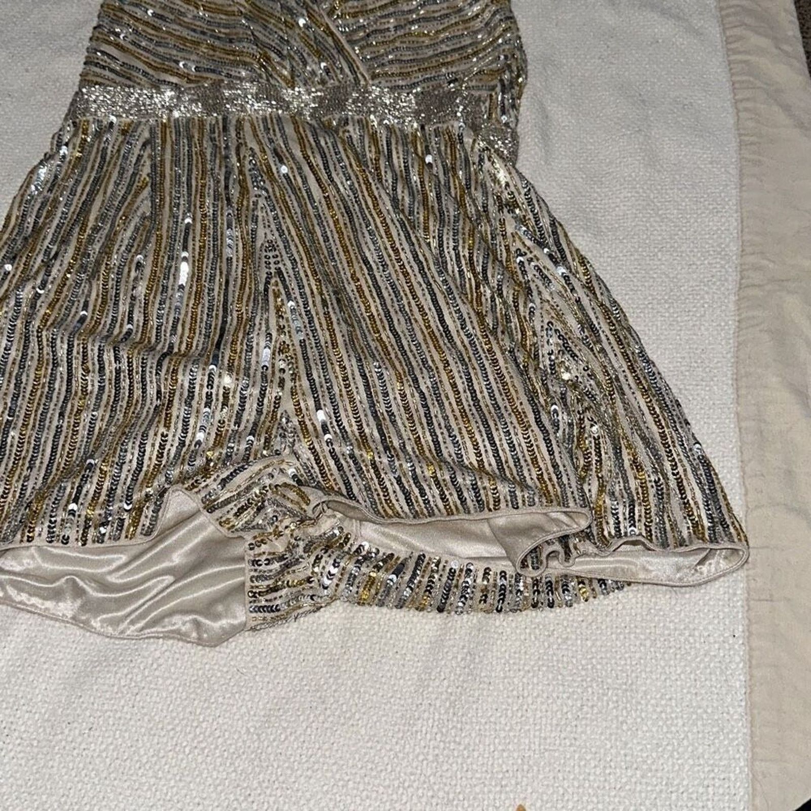 Other Mac Duggal Gold Sequin Halter Romper | Sz 4 Size 27" / US 4 / IT 40 - 4 Thumbnail