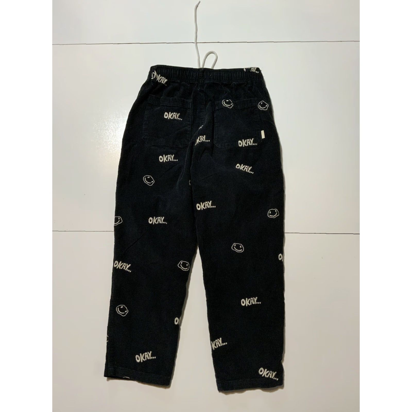 Urban Outfitters VINTAGE Urban Outfitters Okay Black Corduroy Pants Smiley Faces Sz. S Unisex Adults Pants Womens/Mens? Size US 29 - 5 Thumbnail