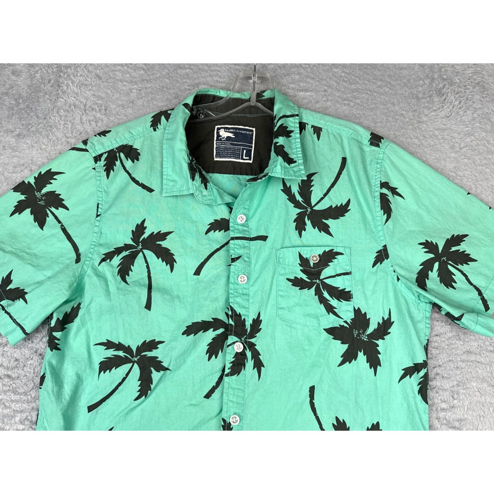Vintage Coconut Connection Hawaiian Shirt Men Large Green Palm Tree Cotton Size US L / EU 52-54 / 3 - 4 Thumbnail
