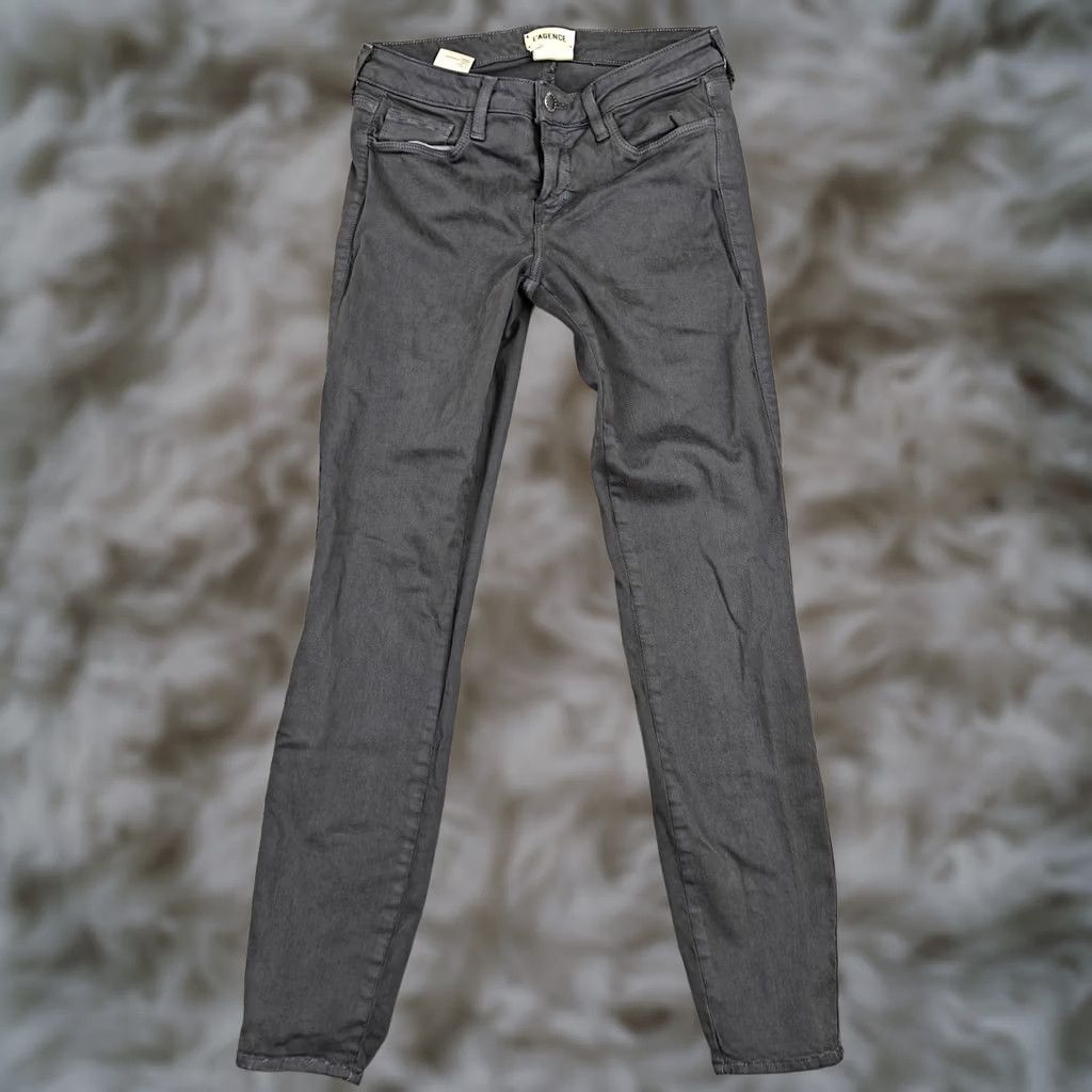 L'AGENCE L'Agence Jeans Womens 27 Gray Charcoal Wash Low Rise Skinny Stretch Denim Jeans Size 27" / US 4 / IT 40 - 1 Thumbnail