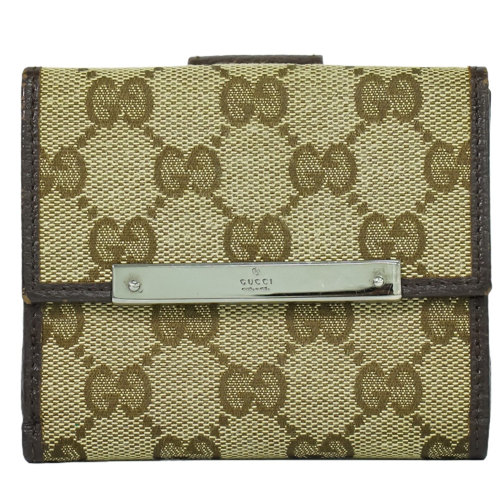 Gucci Metal Bar Beige Canvas Wallet (Pre-Owned) Size ONE SIZE - 1 Thumbnail
