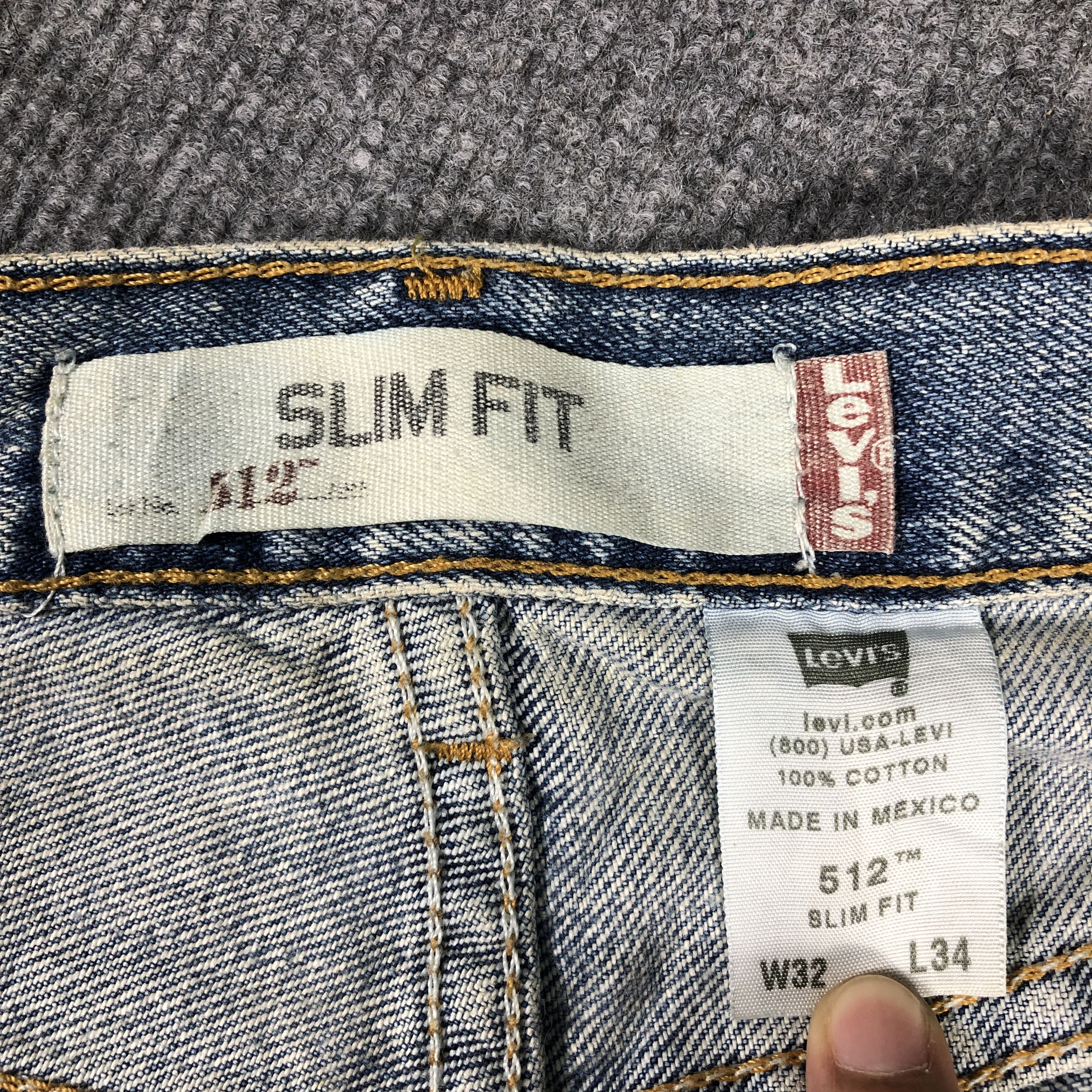 Levi's × Vintage Vintage Levis 512 Slim Fit Jeans L722 Size US 32 / EU 48 - 9 Thumbnail